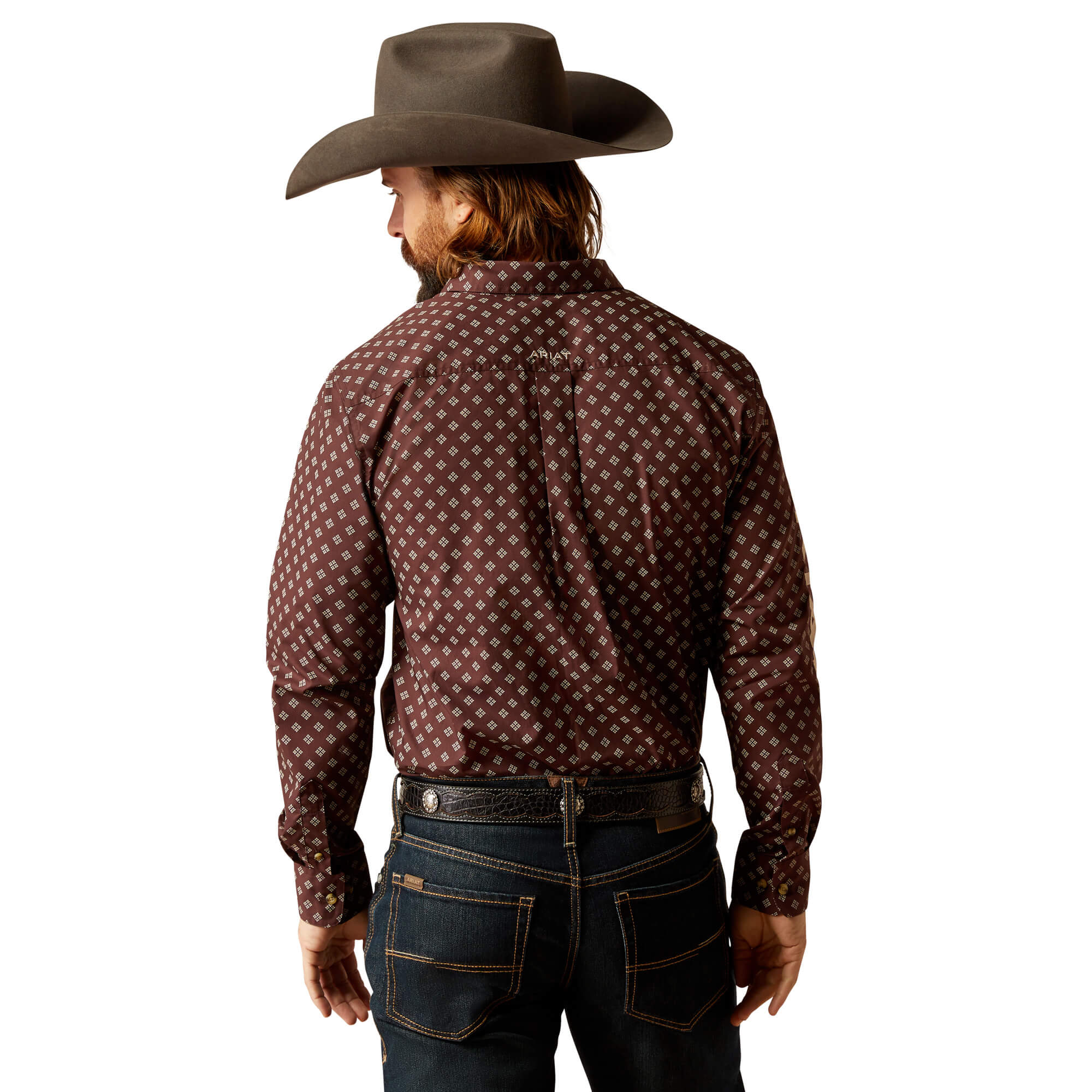 Ariat Brown Team Koen Fitted Long Sleeve Shirt