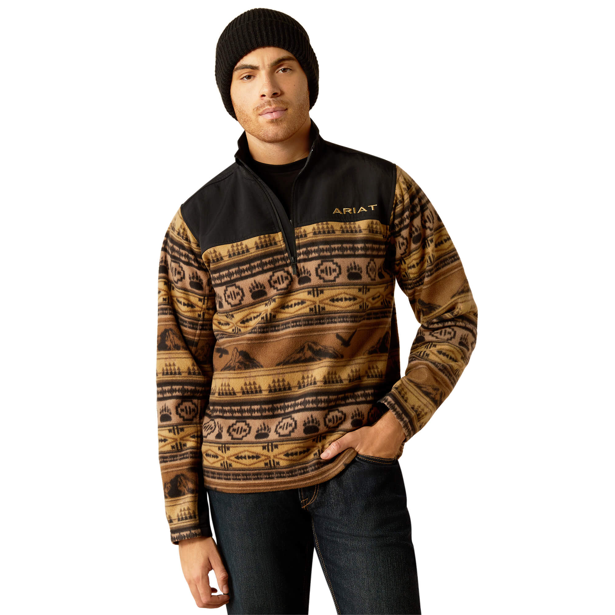 Ariat Brown Basis 2.0 1/4 Zip Sweatshirt