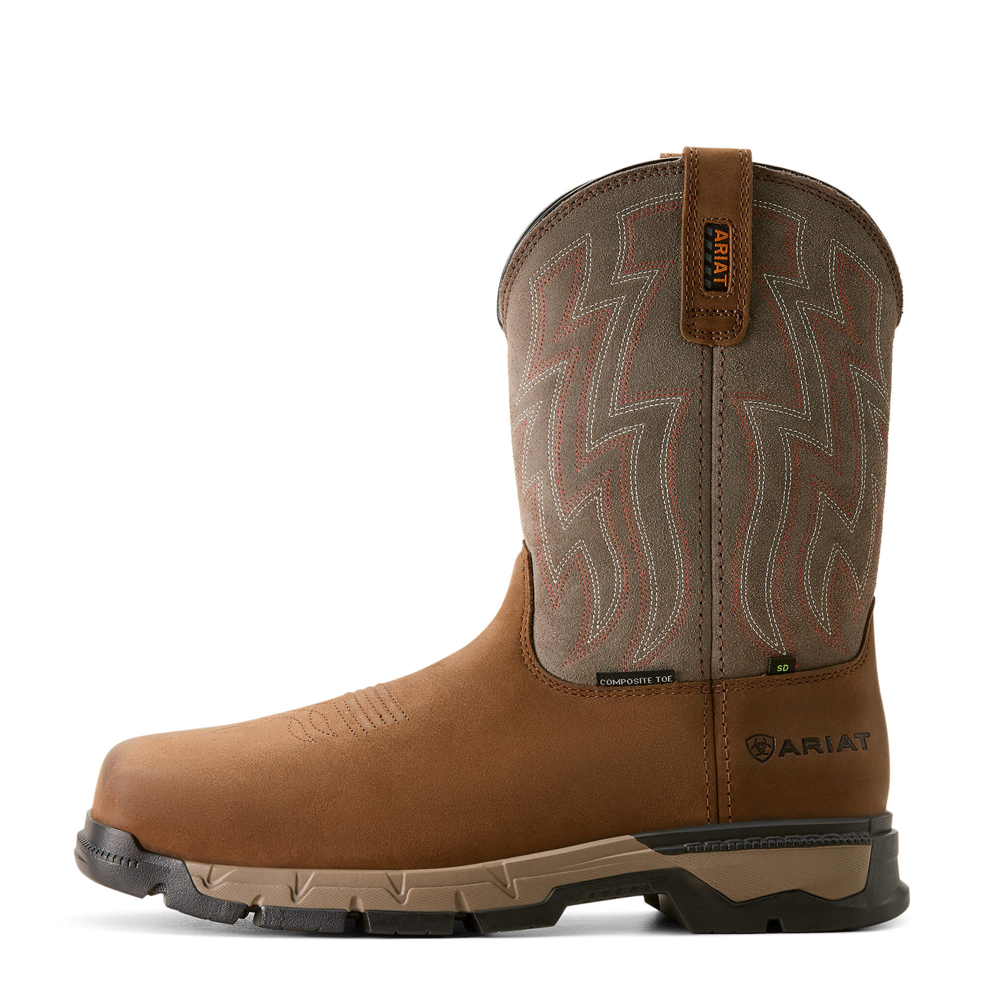 Ariat Rebar Distressed. Brown Flex SD Composite Toe Work Boot