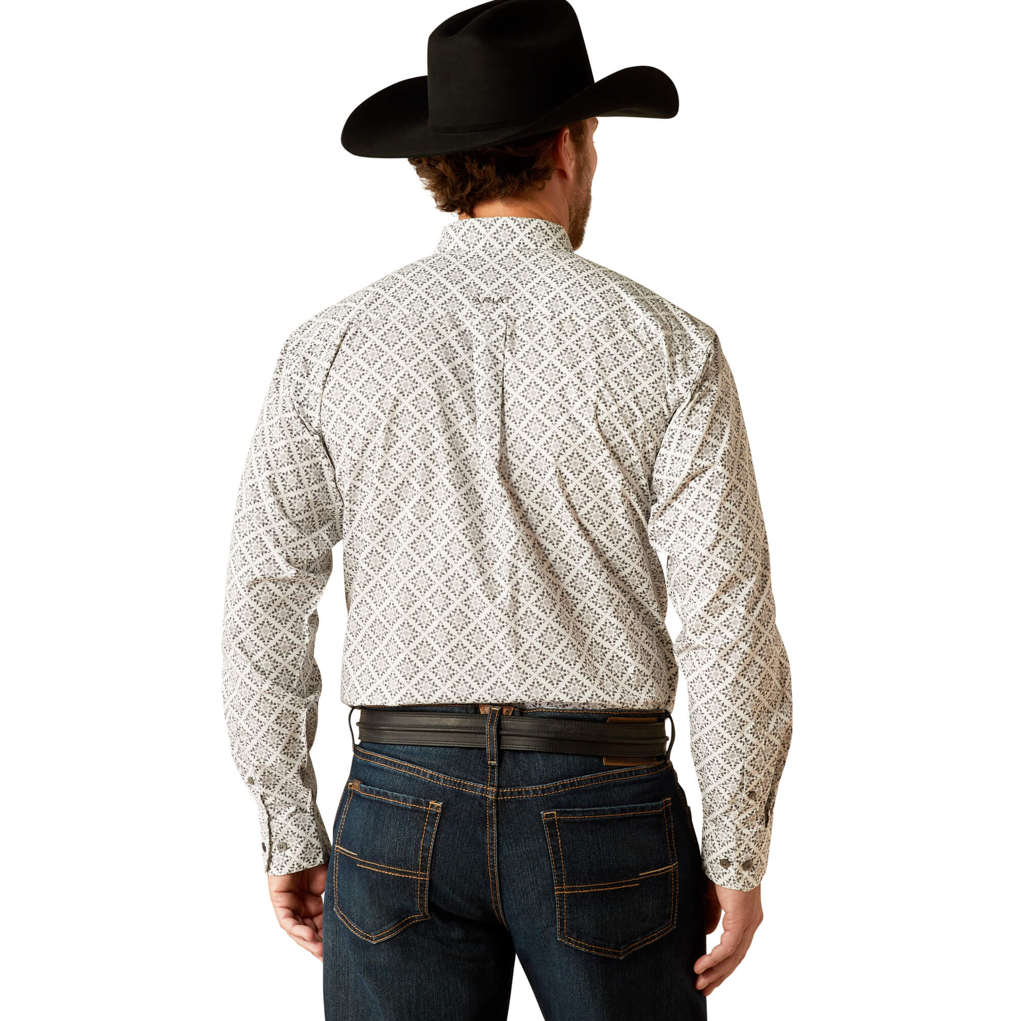 Ariat White Jagger Classic Fit Long Sleeve Shirt