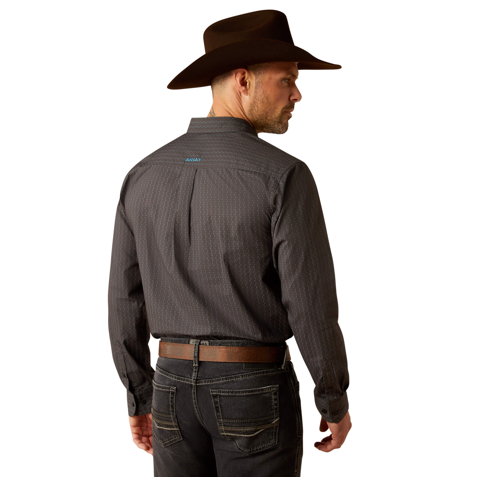 Ariat Black Pompey Fitted Long Sleeve Shirt