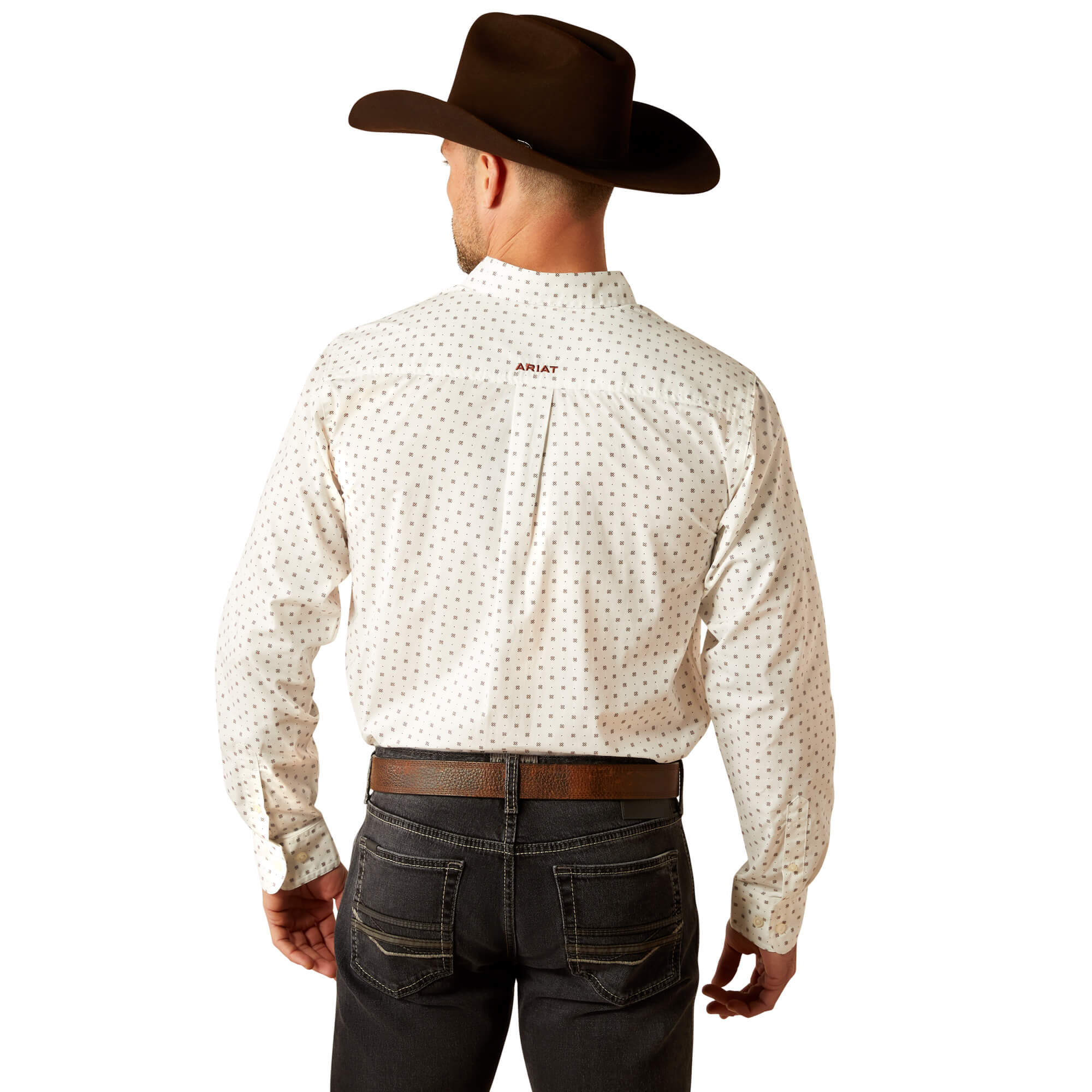 Ariat White Pembroke Fitted Long Sleeve Shirt