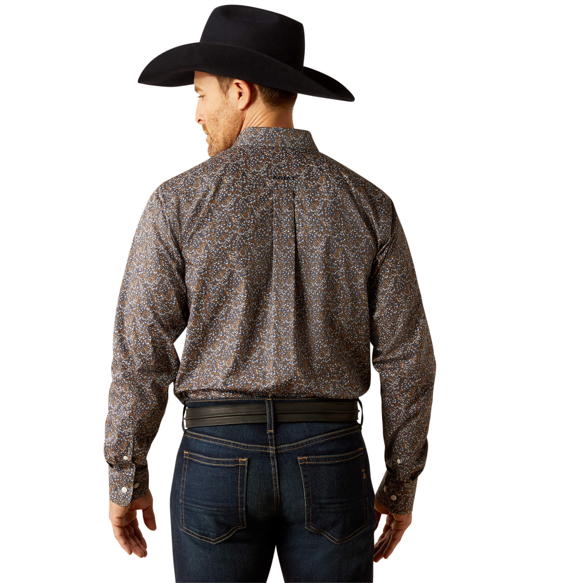 Ariat Wrinkle Free Navy Immanuel Fitted Long Sleeve Shirt