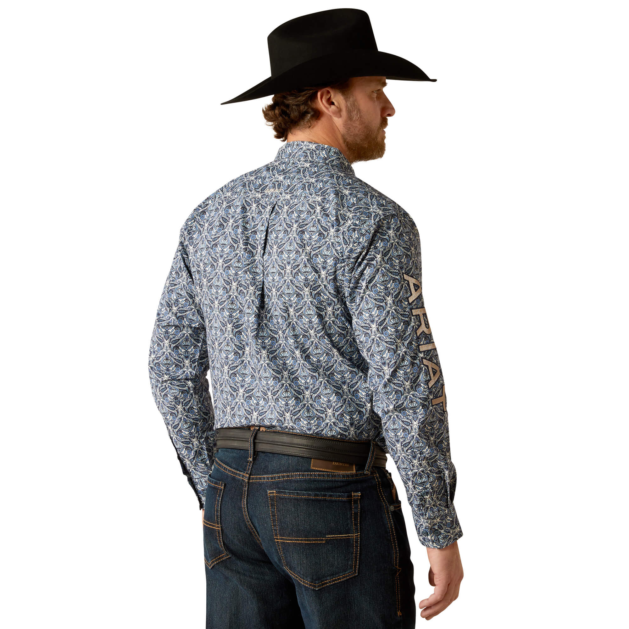 Ariat Blue & Tan Team Orlando Classic Fit Long Sleeve Shirt