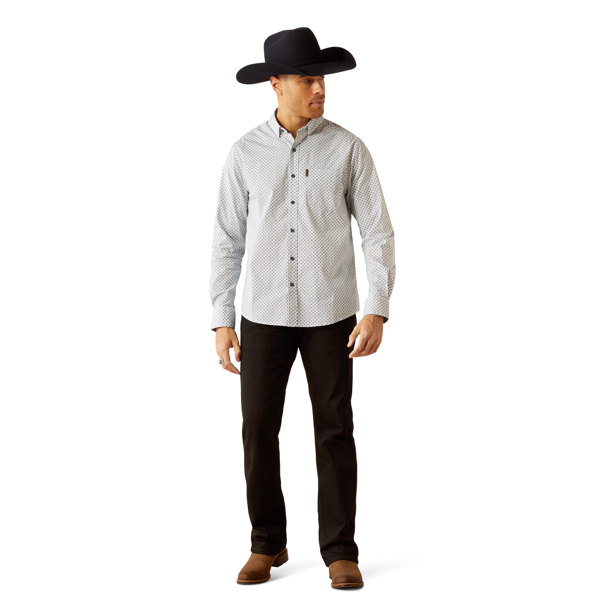 Ariat Maxwell Stretch Blue Modern Fit Long Sleeve Shirt