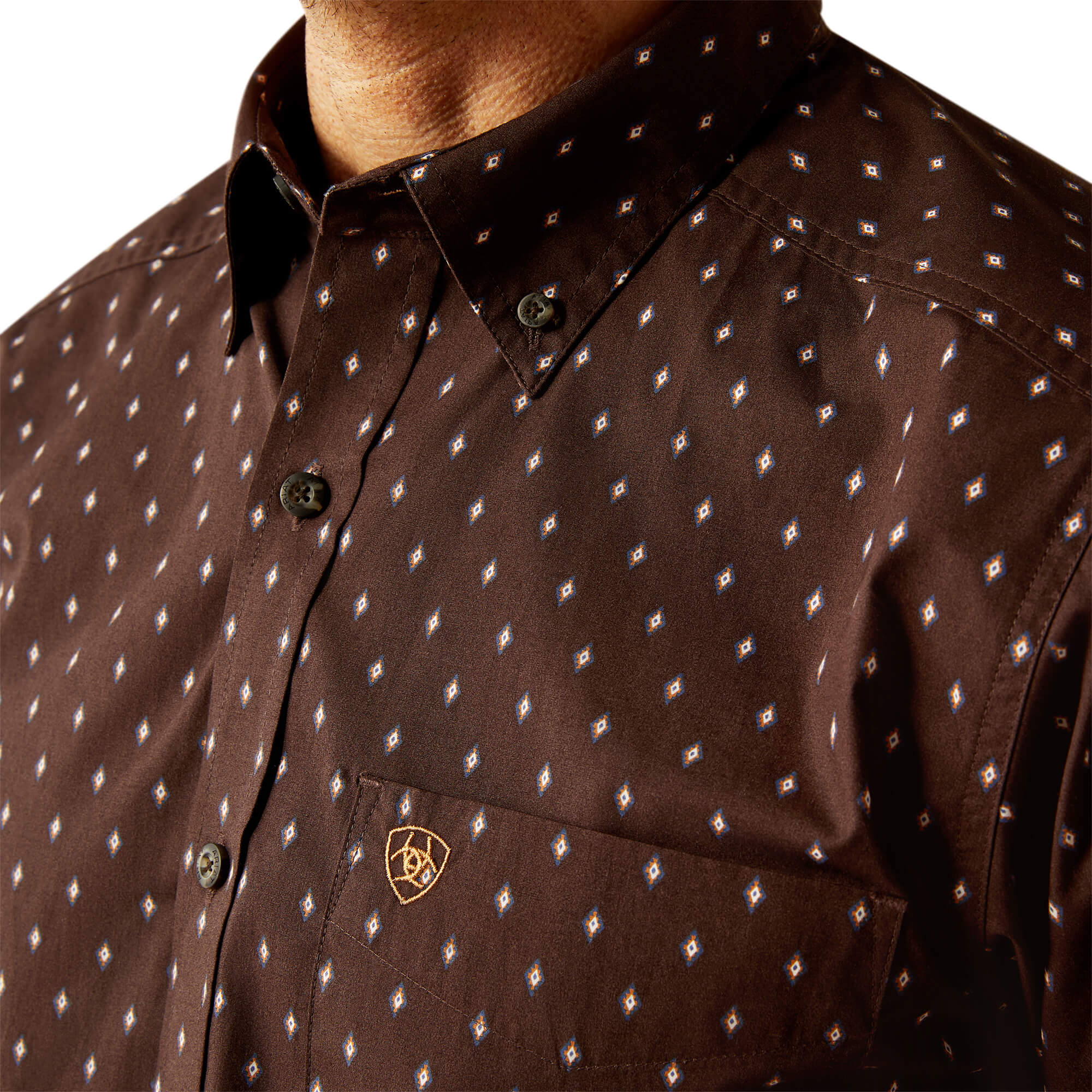 Ariat Brown Chance Fitted Long Sleeve Shirt