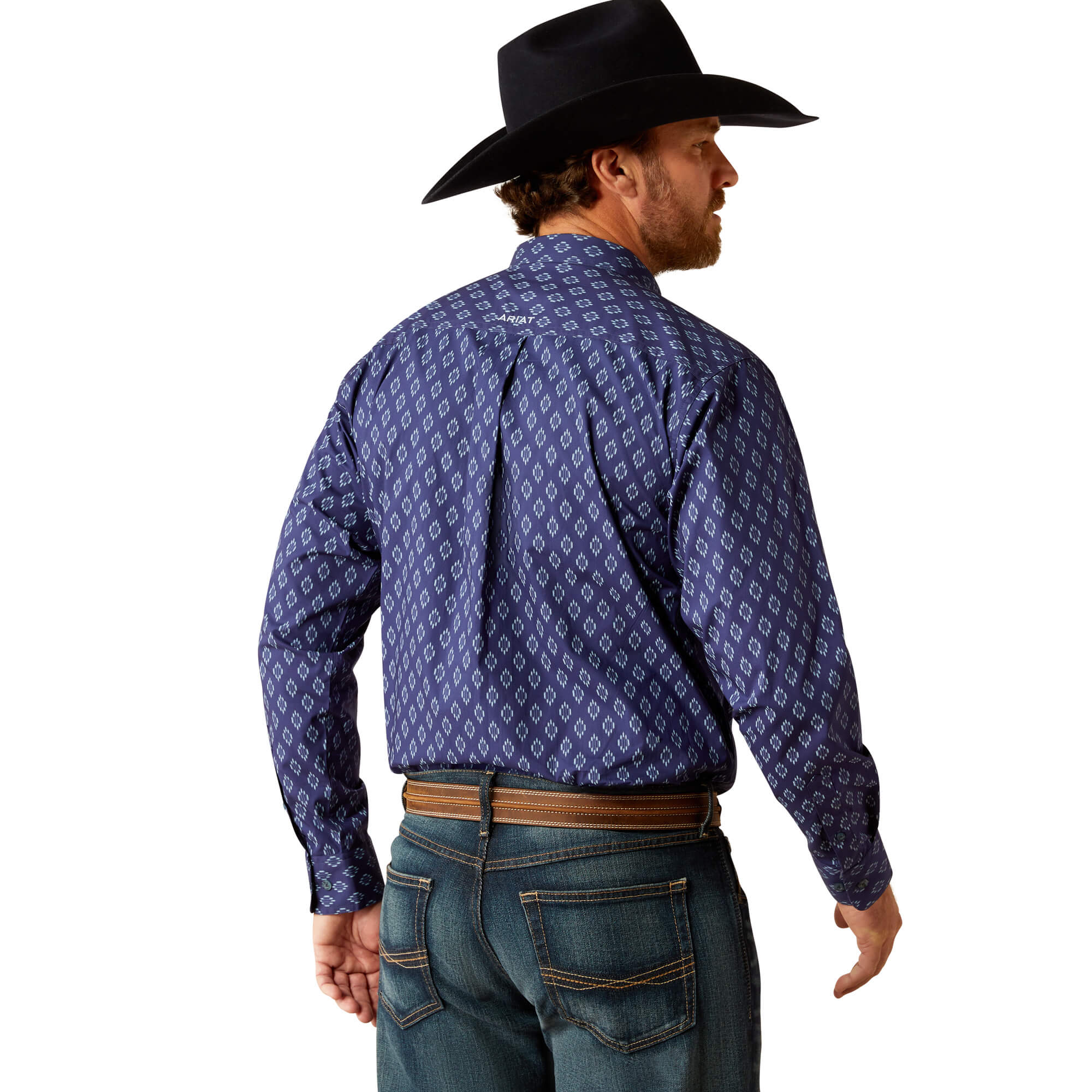 Ariat Navy Cade Classic Fit Long Sleeve Shirt