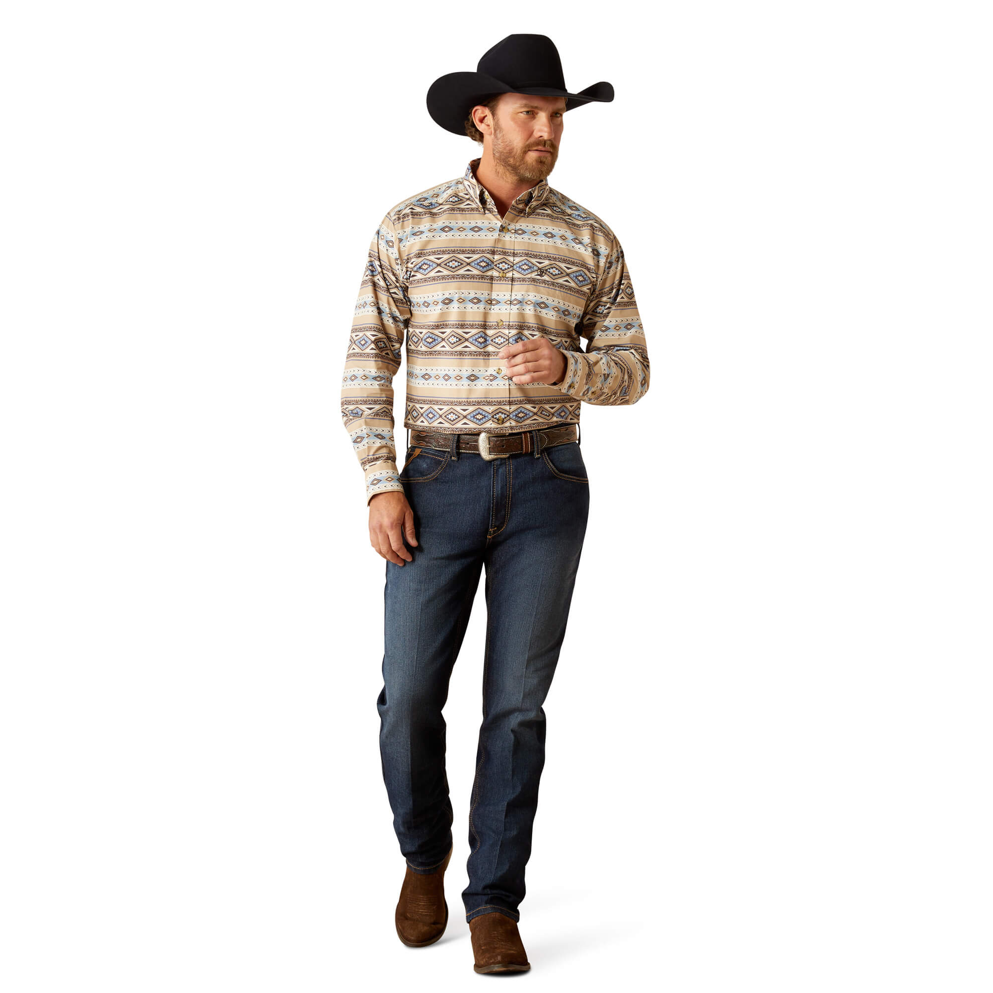 Ariat Brown Cory Classic Fit Long Sleeve Shirt