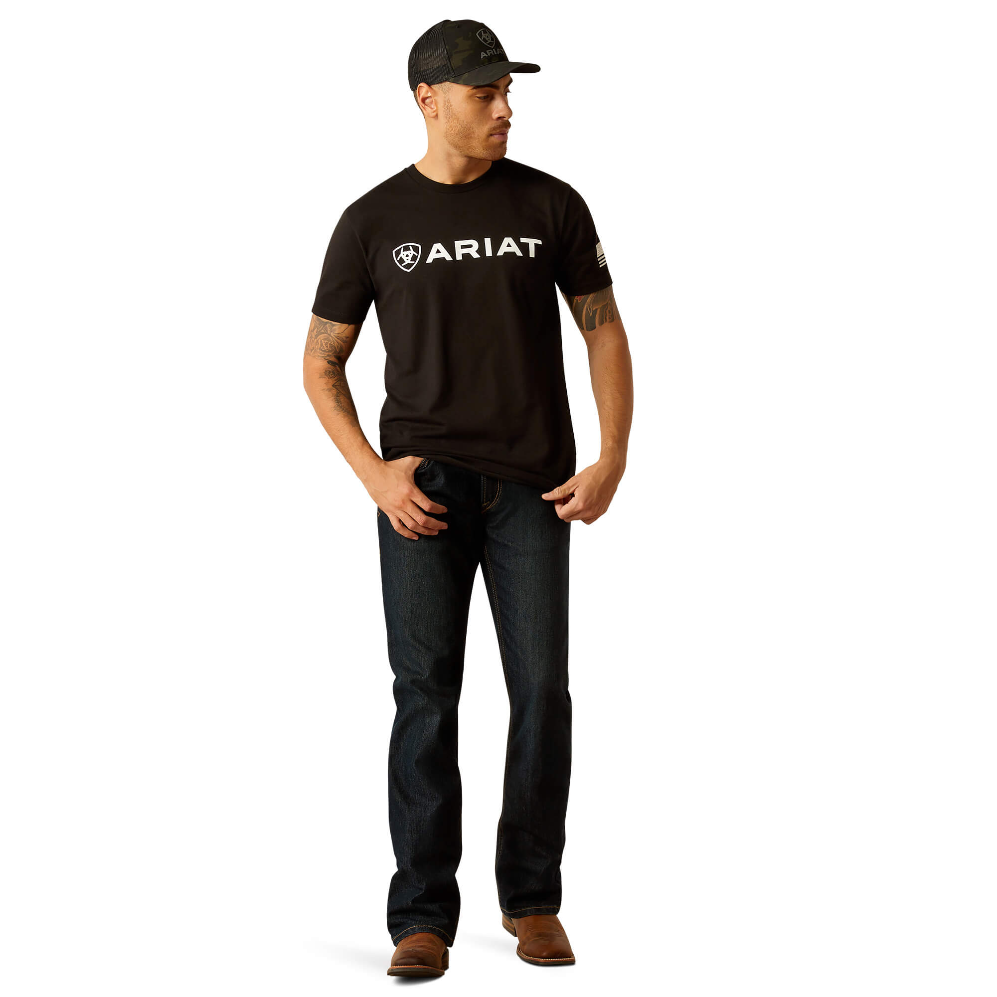 Ariat Black Shield Flag T-Shirt