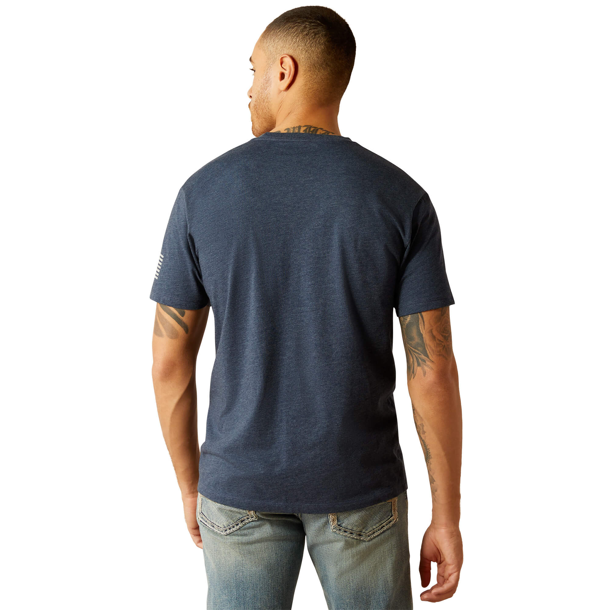 Ariat Navy Heather Shield Flag T-Shirt