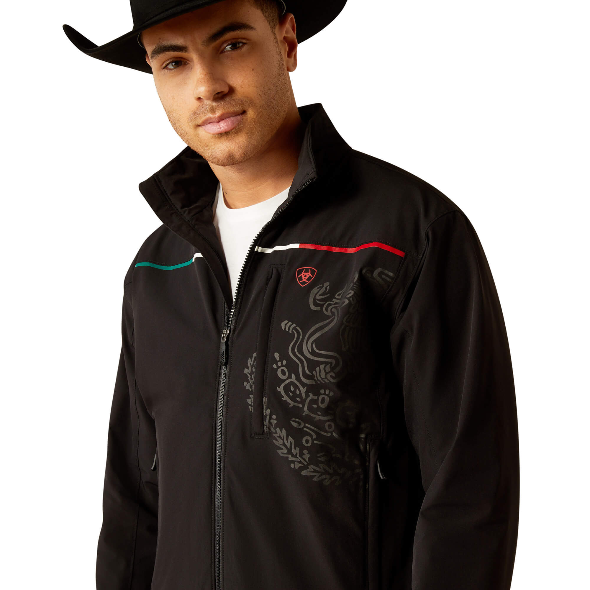 Ariat Black Pioneer Stretchshell Mexico Jacket