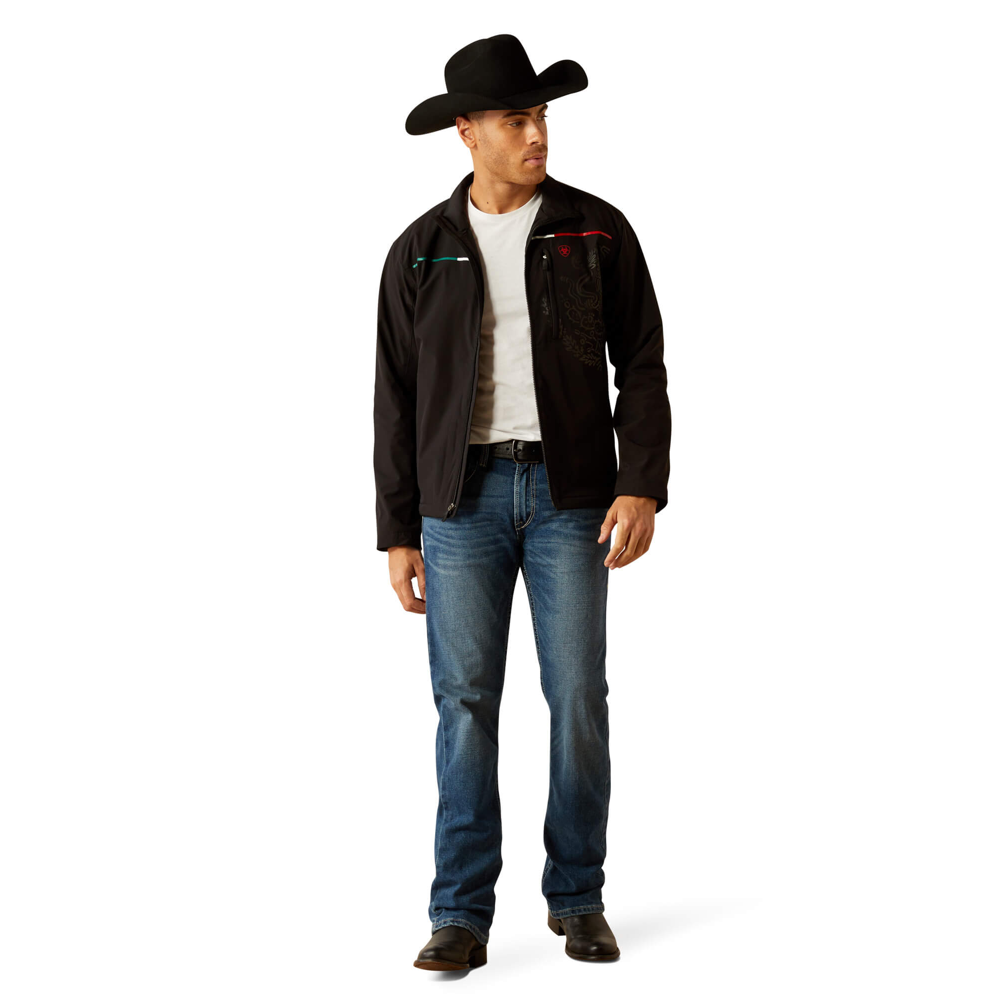 Ariat Black Pioneer Stretchshell Mexico Jacket