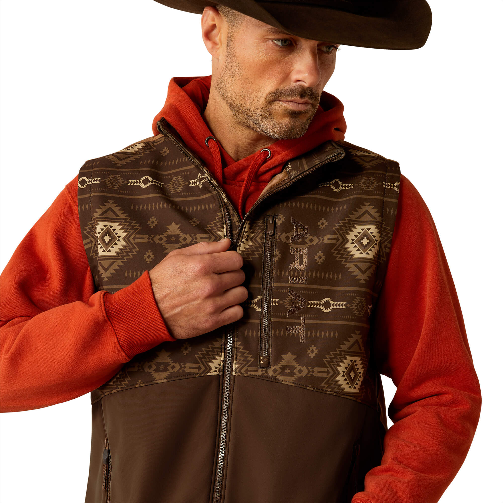 Ariat Banyan Bark Southwest Logan Softshell Vest