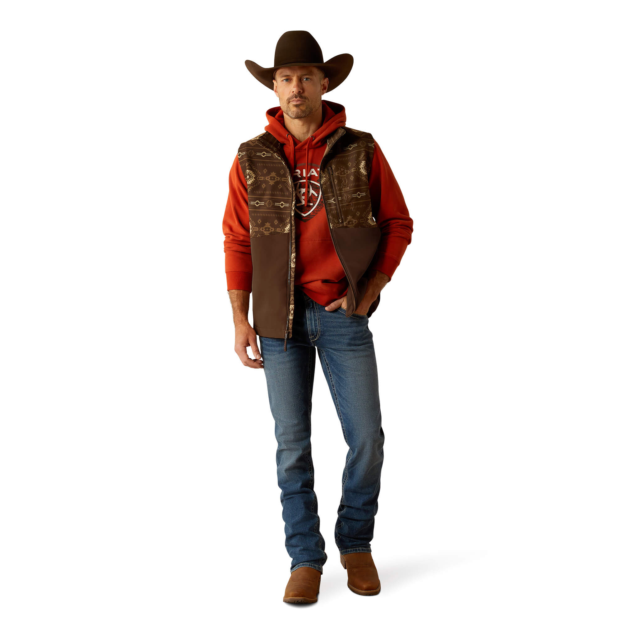 Ariat Banyan Bark Southwest Logan Softshell Vest