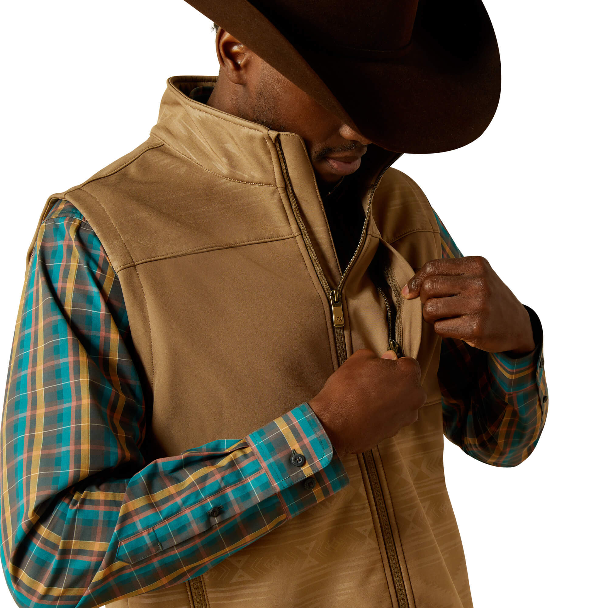 Ariat Khaki Southwest Vernon Softshell Vest