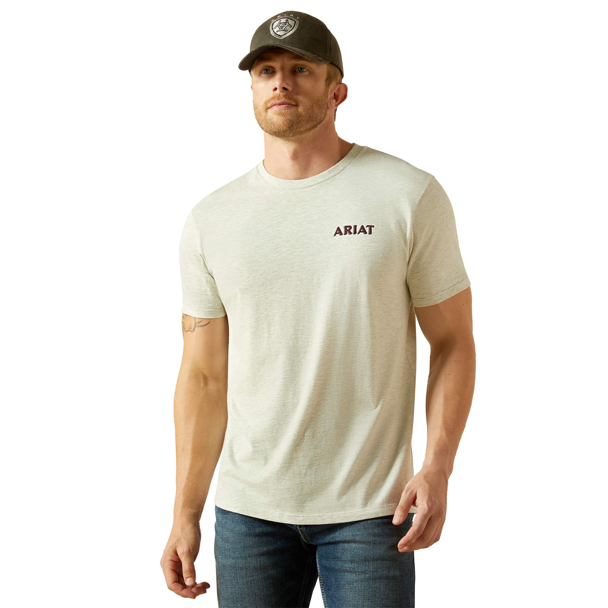 Ariat Oatmeal Heather Straight Shooter T-Shirt