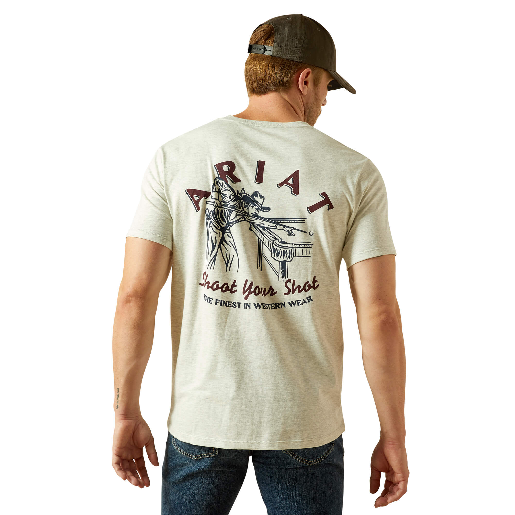 Ariat Oatmeal Heather Straight Shooter T-Shirt