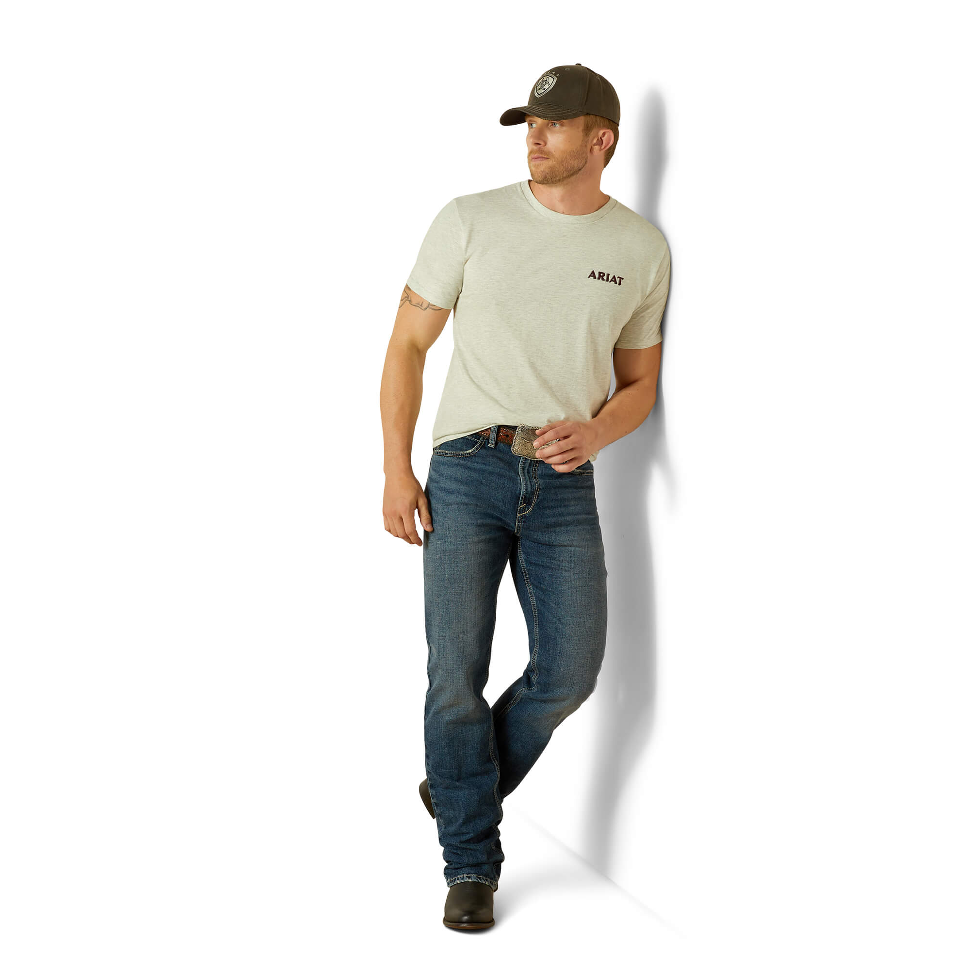 Ariat Oatmeal Heather Straight Shooter T-Shirt