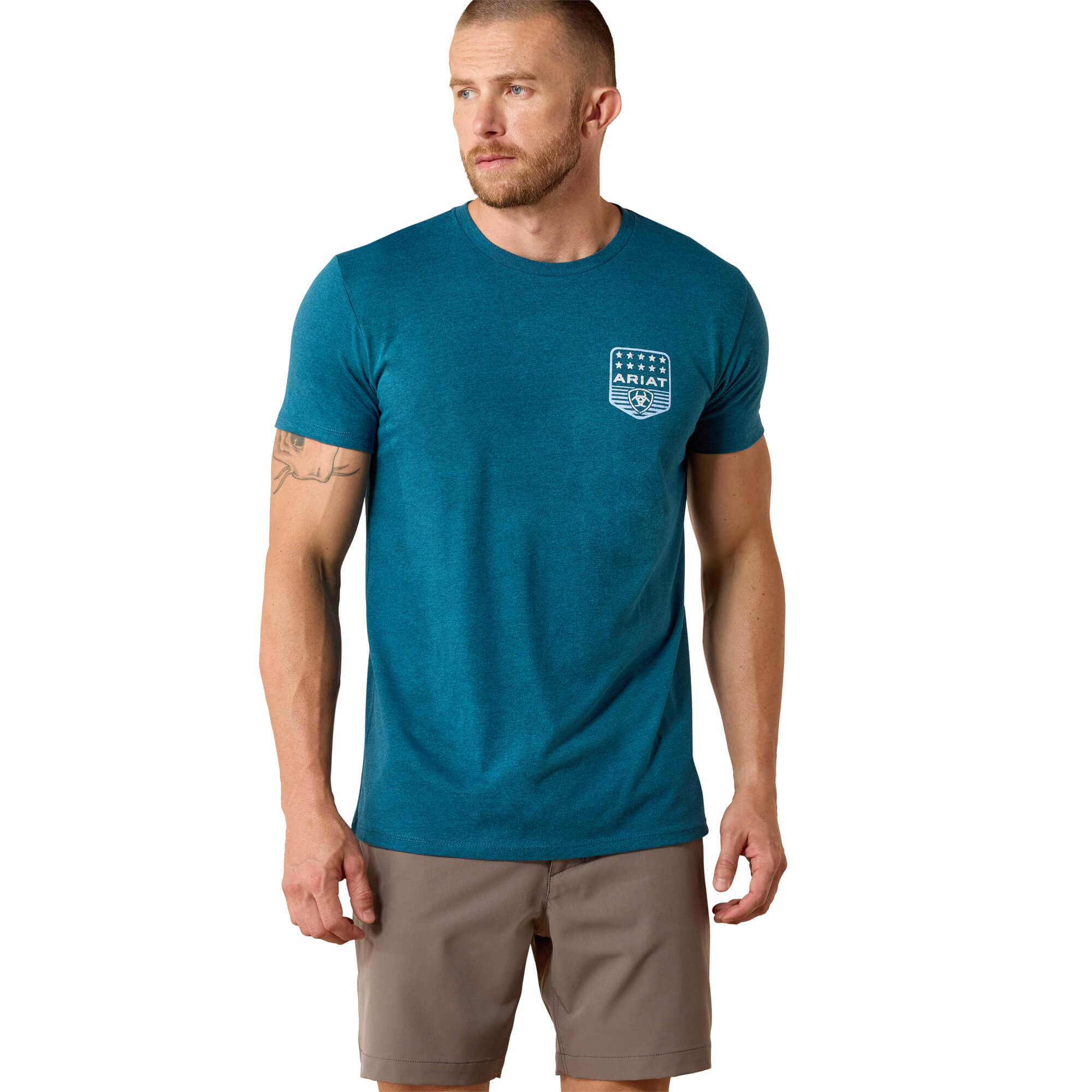 Ariat Monaco Blue Stripe Patriotic Badge T-Shirt