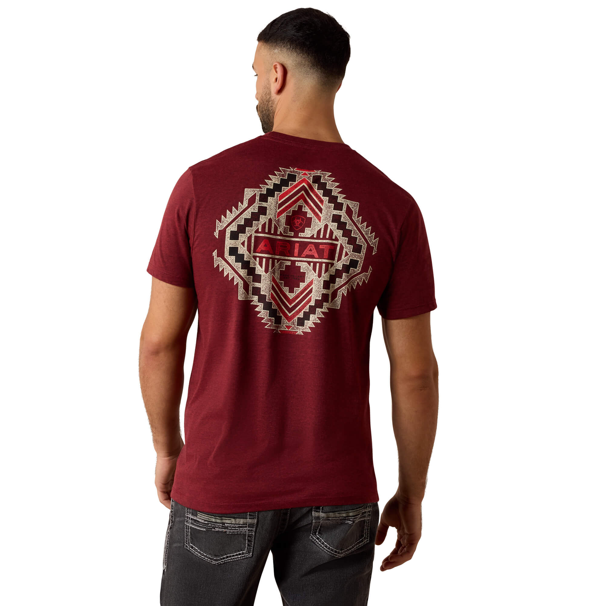 Ariat Crimson Black Heather Southwest Stamper T-Shirt
