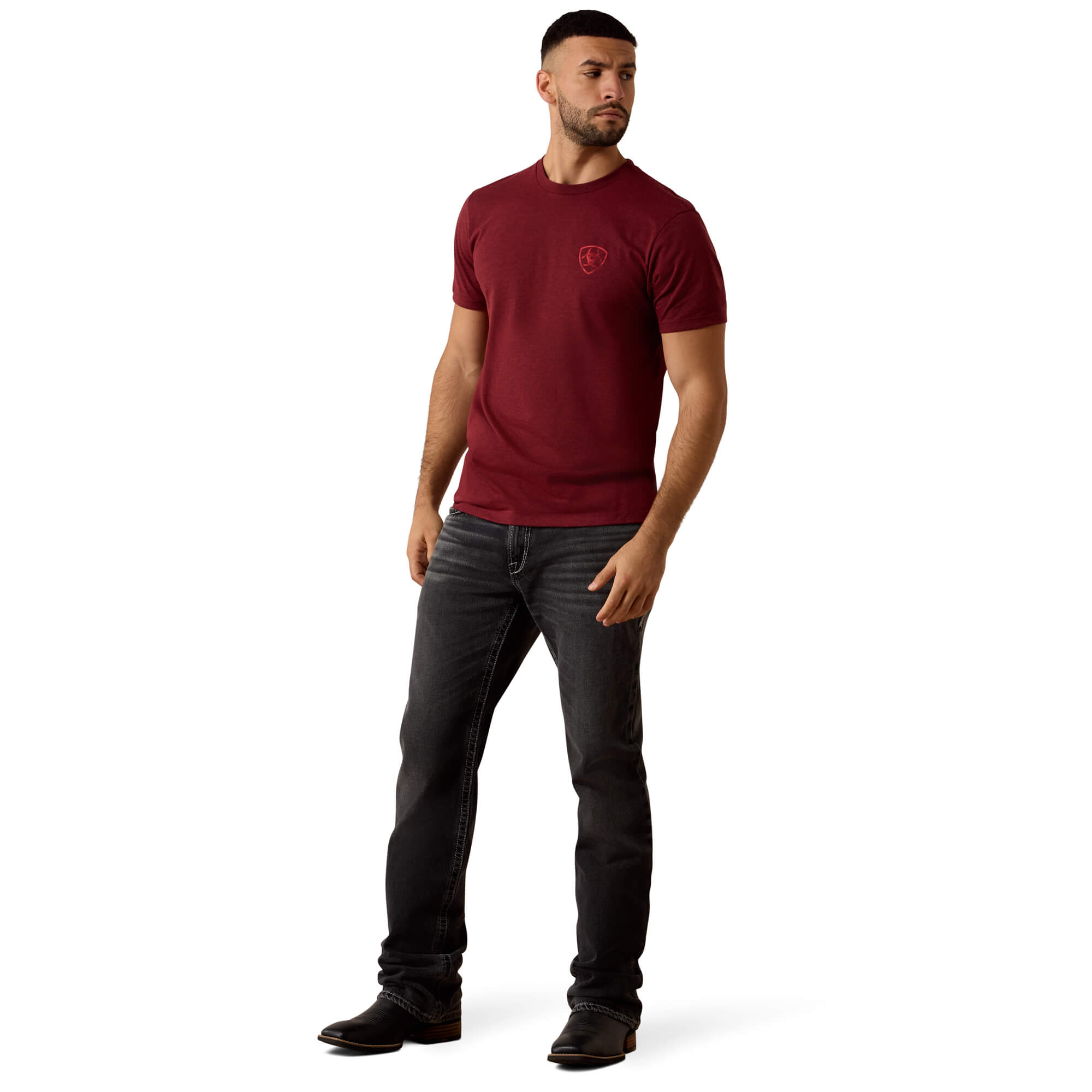 Ariat Crimson Black Heather Southwest Stamper T-Shirt