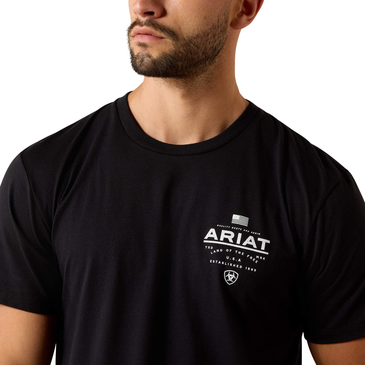 Ariat Black Lockup Flag Painted T-Shirt