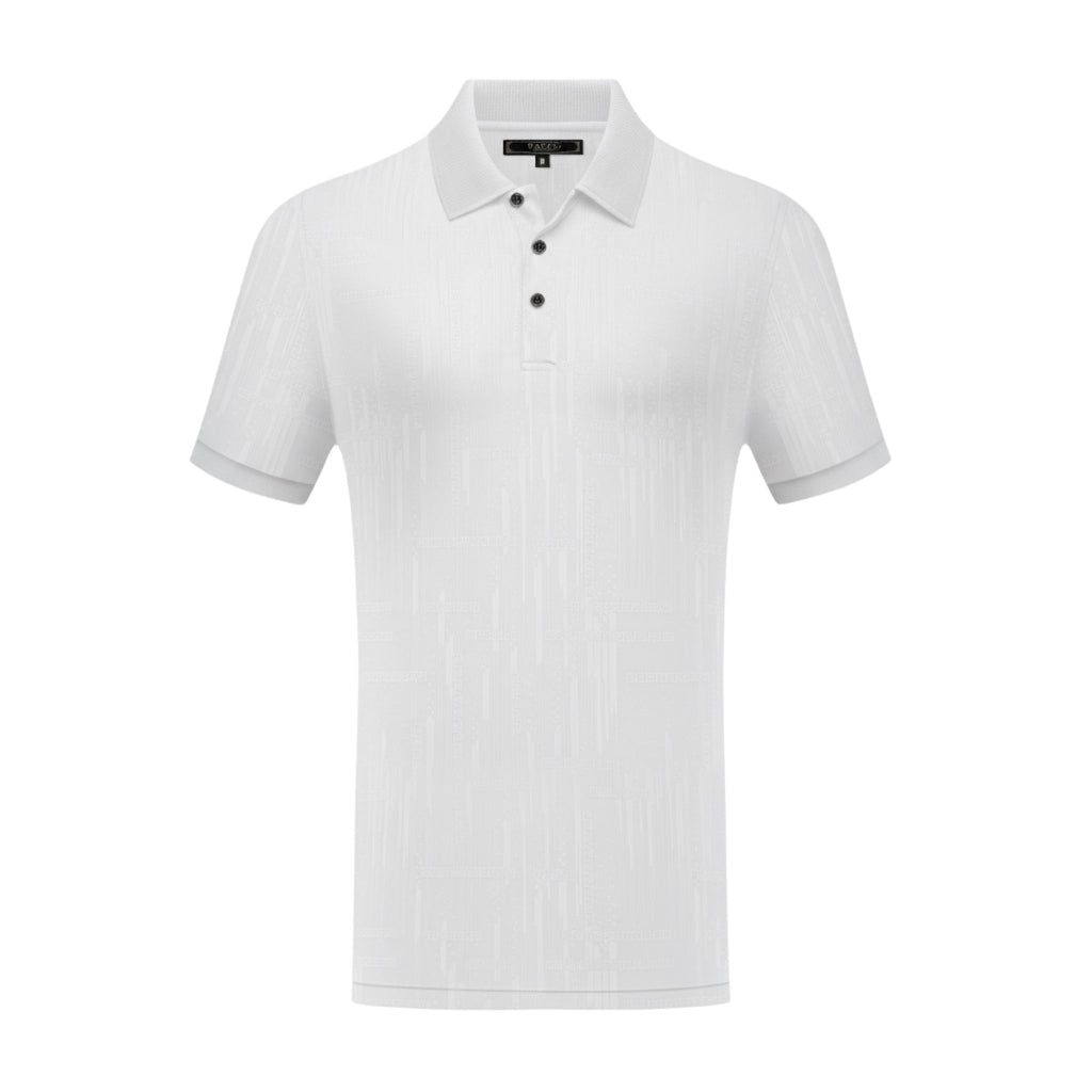 Pavini White Stretch Textured Classic Polo