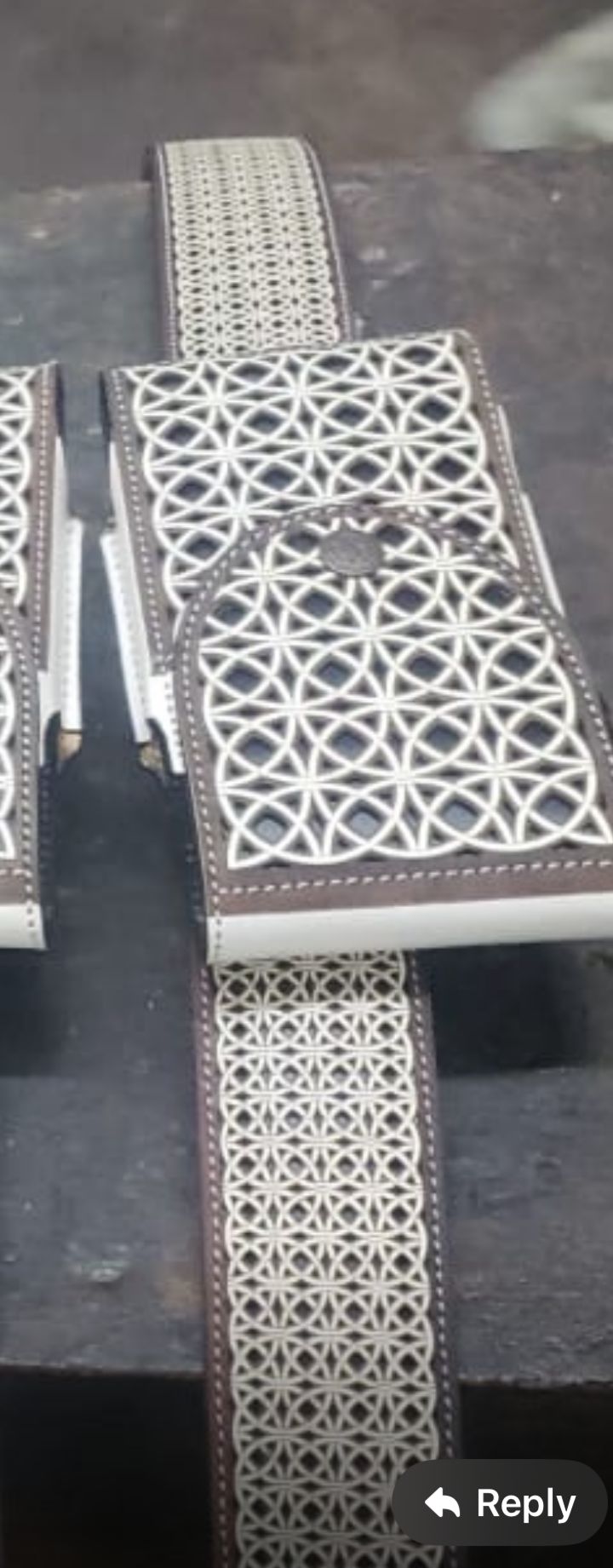 Rancho Real Brown & White Laser Etched Belt