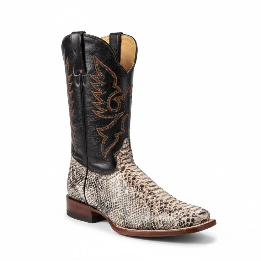 Reyme Men's Python Print Square Toe Boot