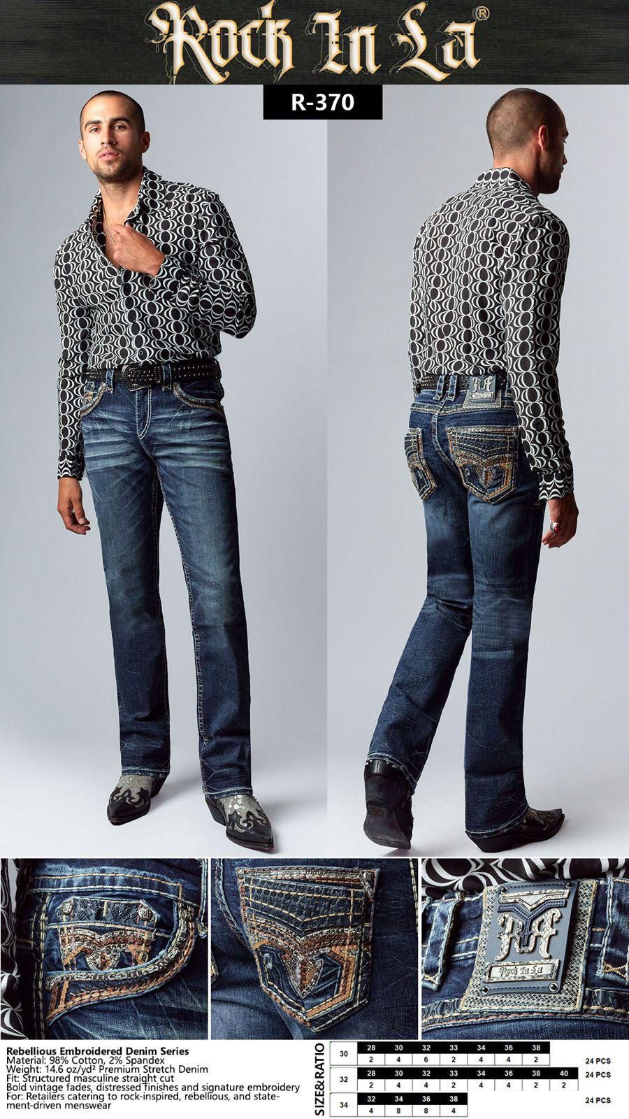 Rock In LA Dark WashHeavy Stitch Slim Straight Denim