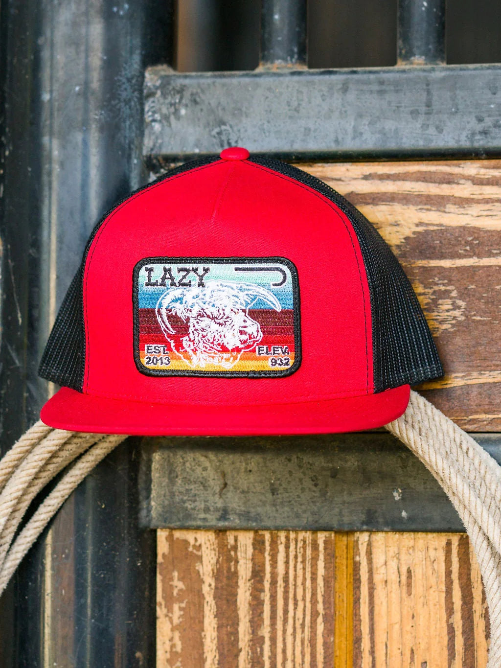 Lazy J Ranch Wear Red & Black Serape Elevation Cap