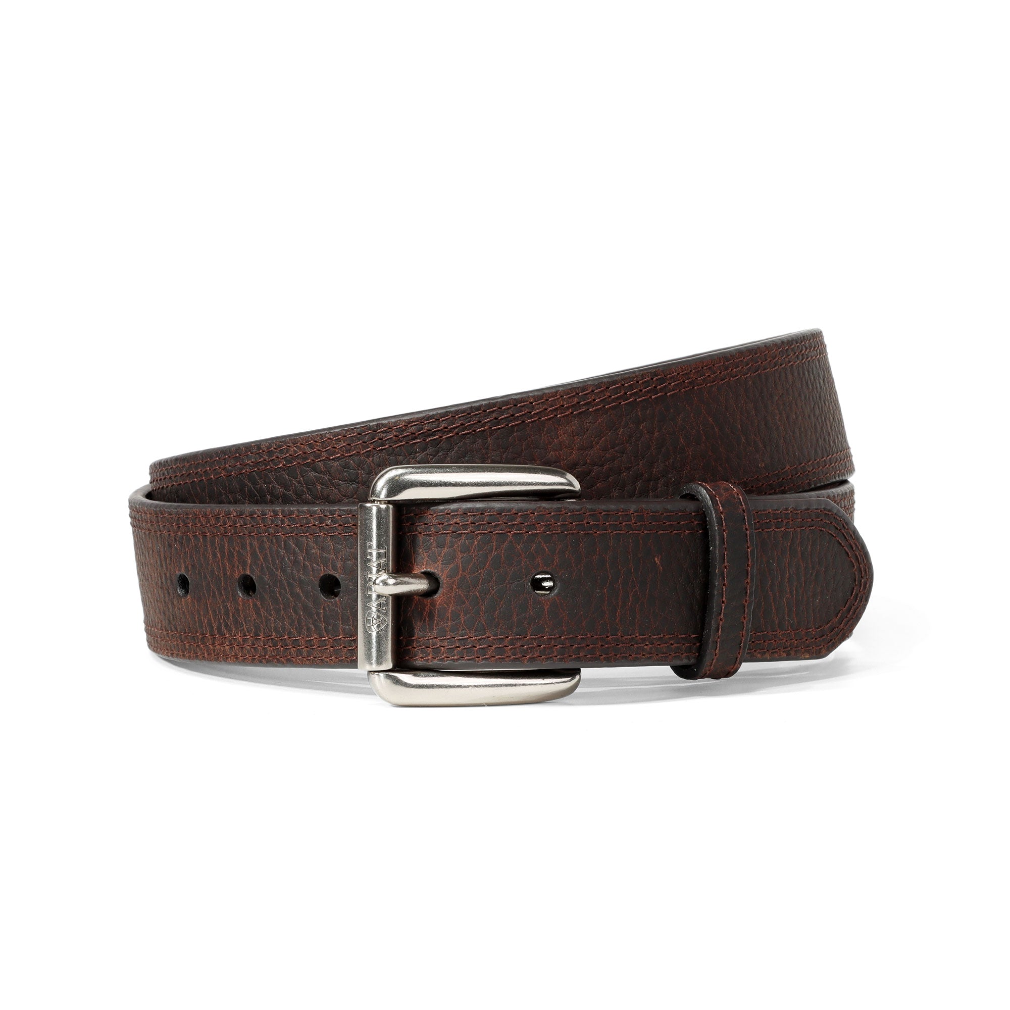 Ariat Rowdy Brown Triple Stitch Leather Belt