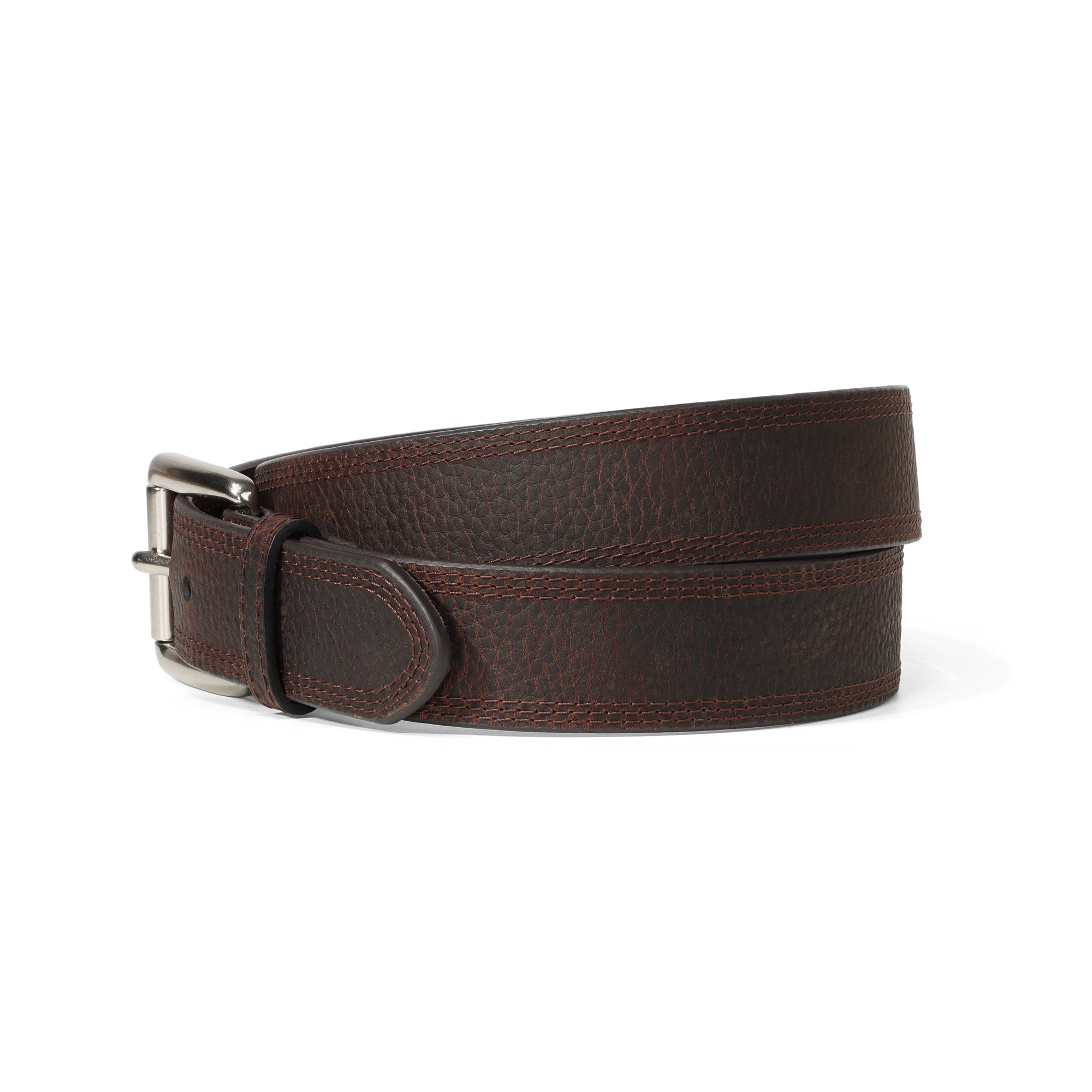 Ariat Rowdy Brown Triple Stitch Leather Belt