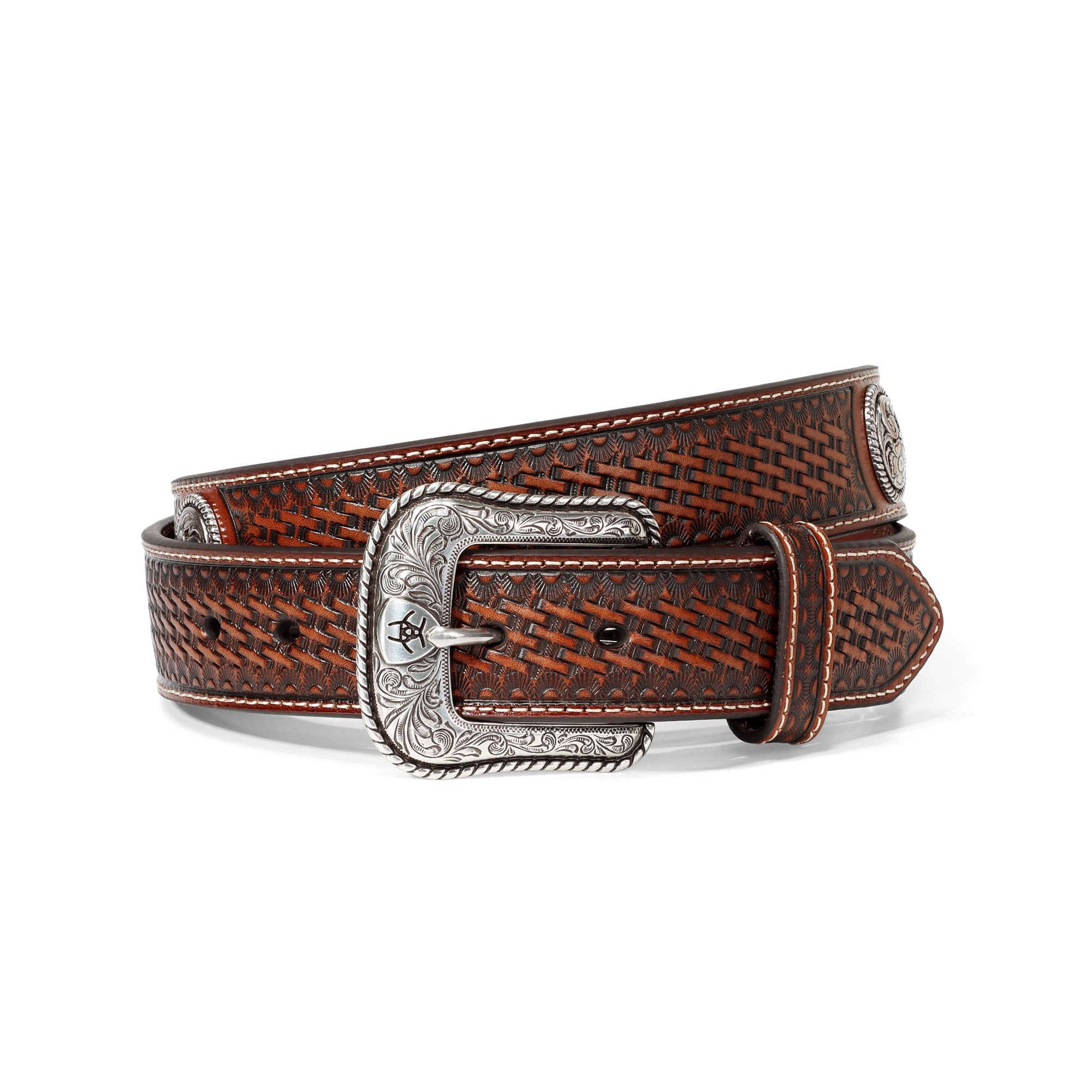 Ariat Tan BasketWeave Concho Belt