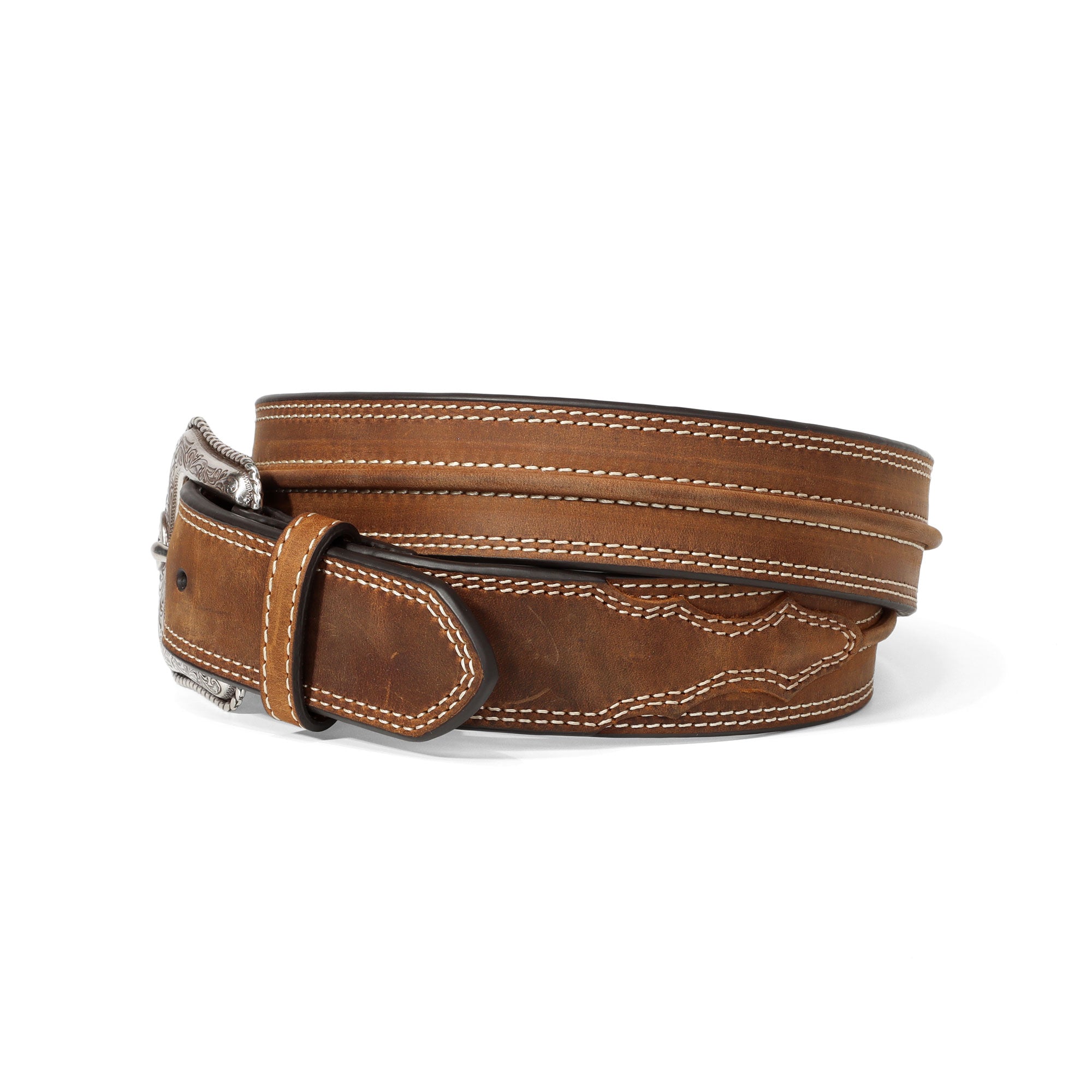 Ariat Medium Brown Center Bump Design Belt