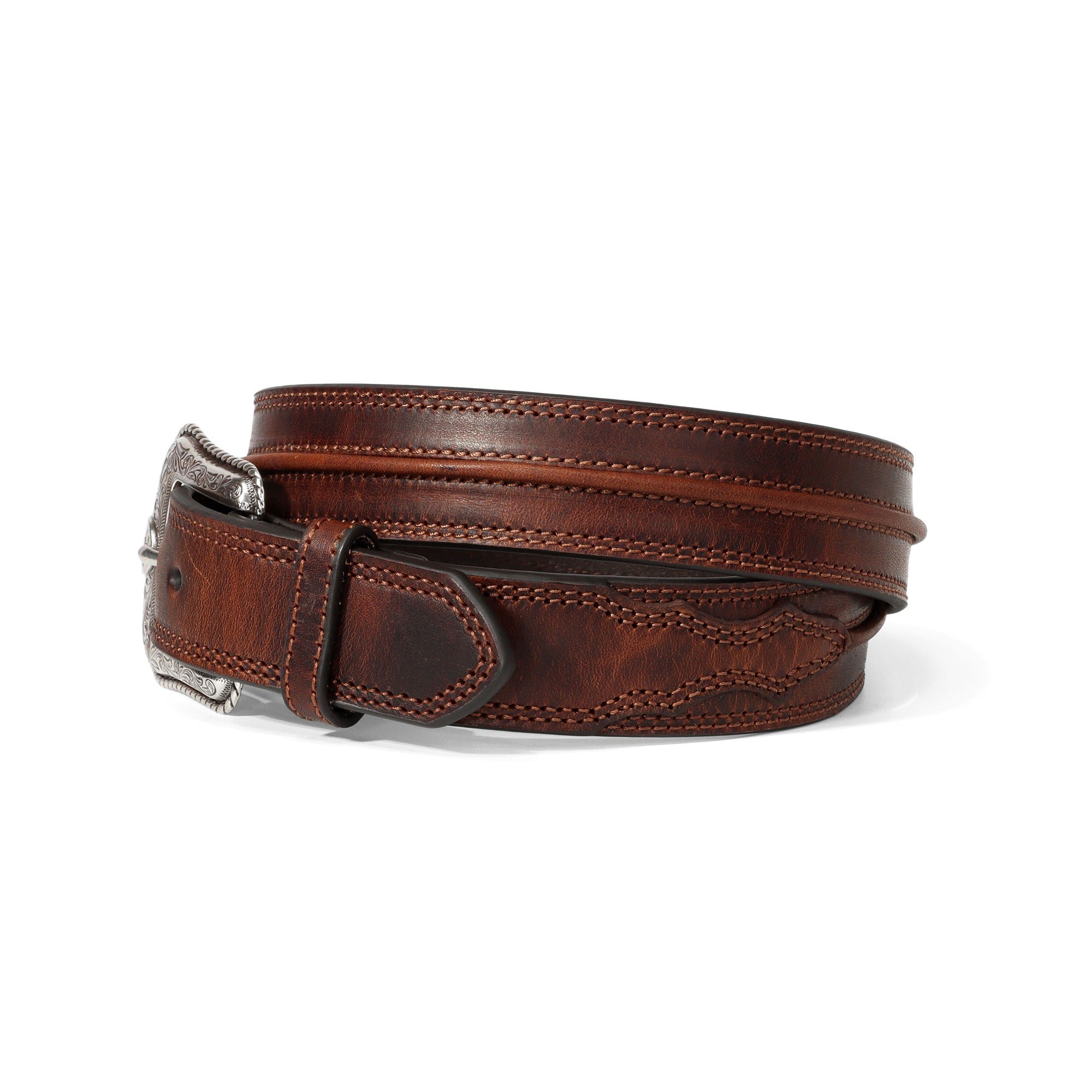 Ariat Brown Center Bump Design Belt