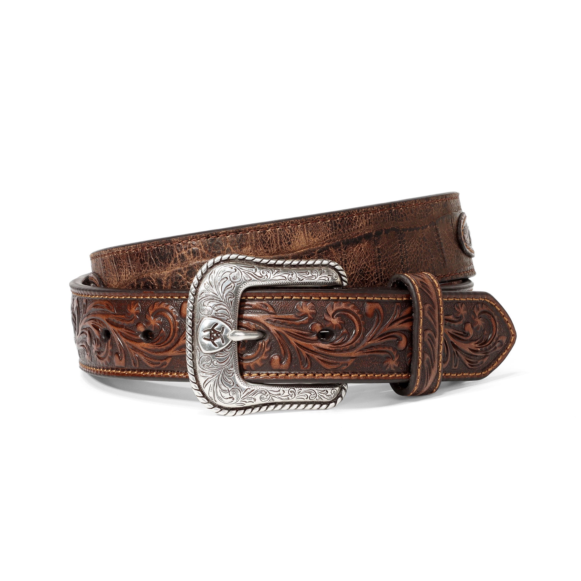 Ariat Brown Croc Print Concho Belt