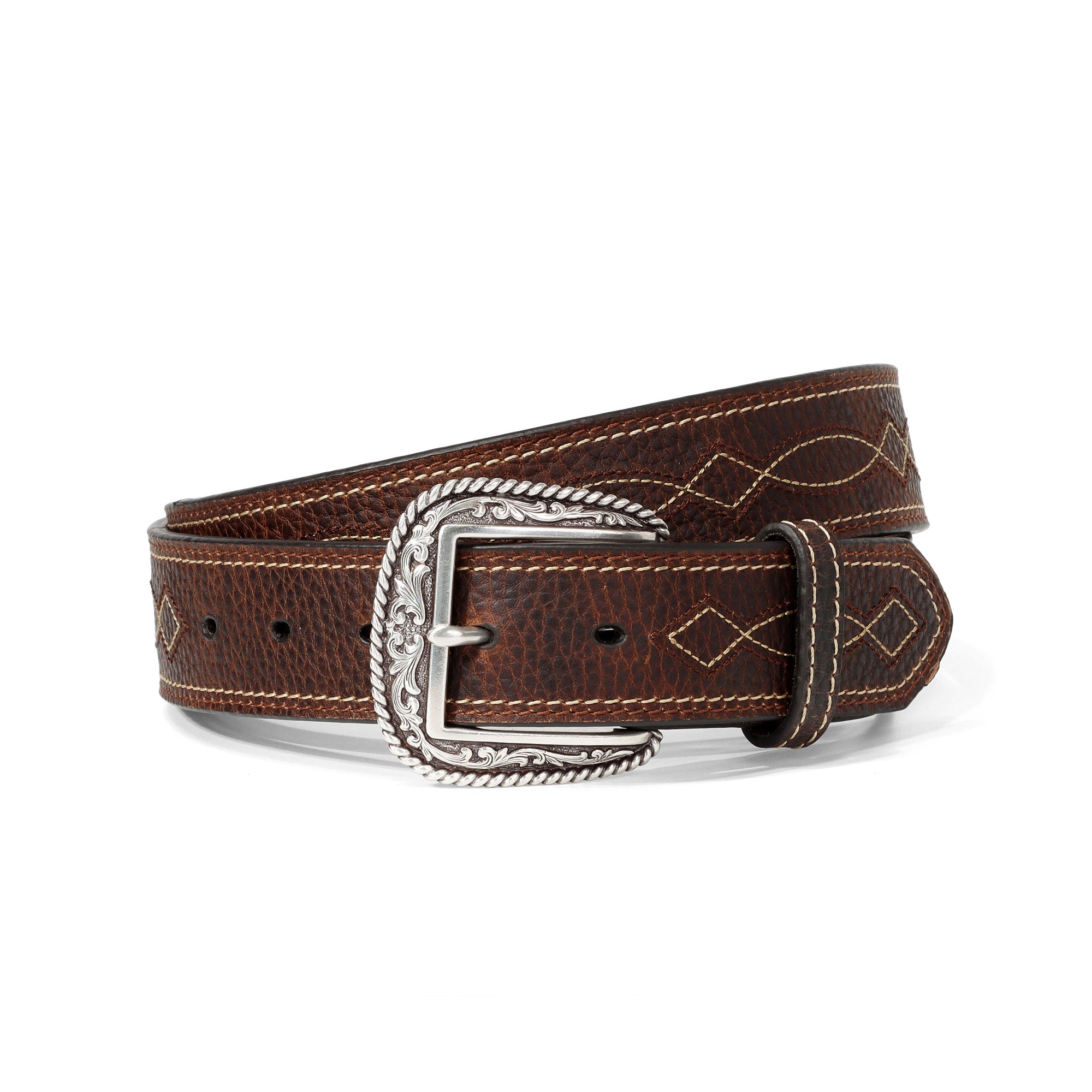 Ariat Brown Stitched Design Belt