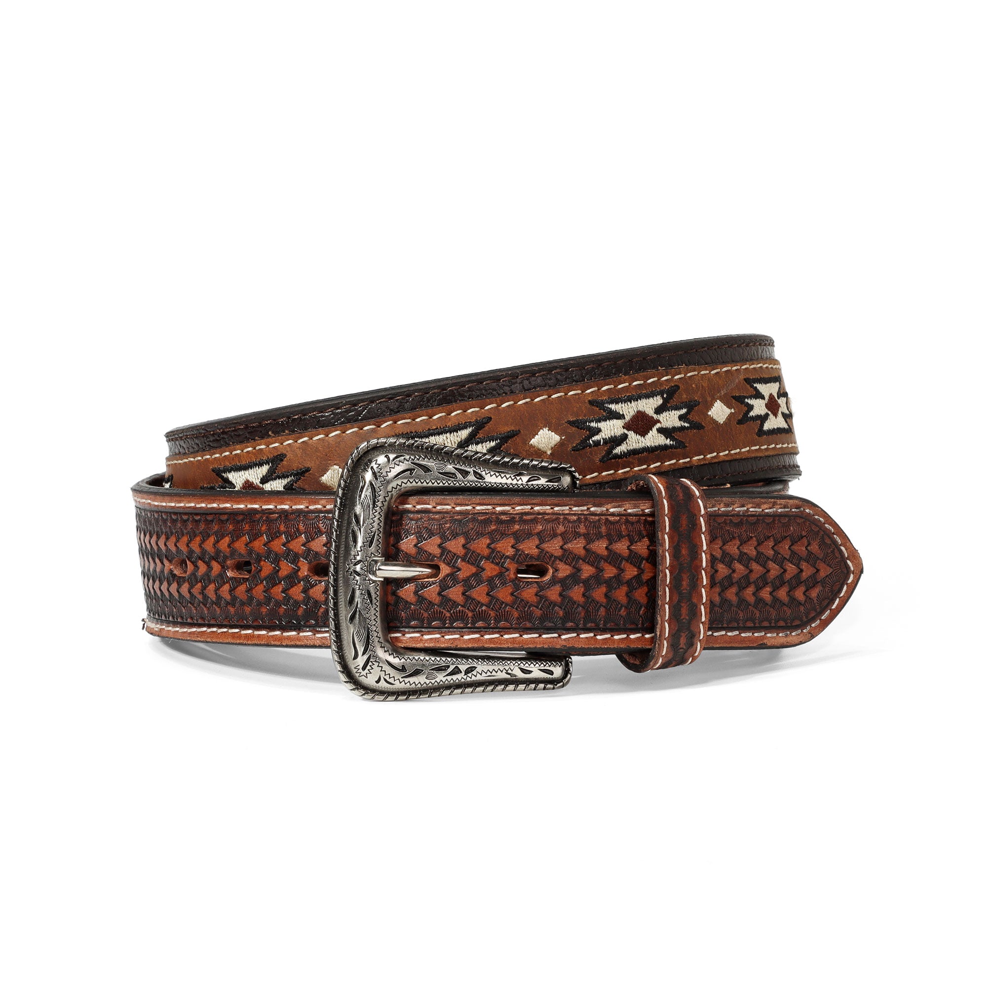 Ariat Brown Southwestern Embroidered Belt