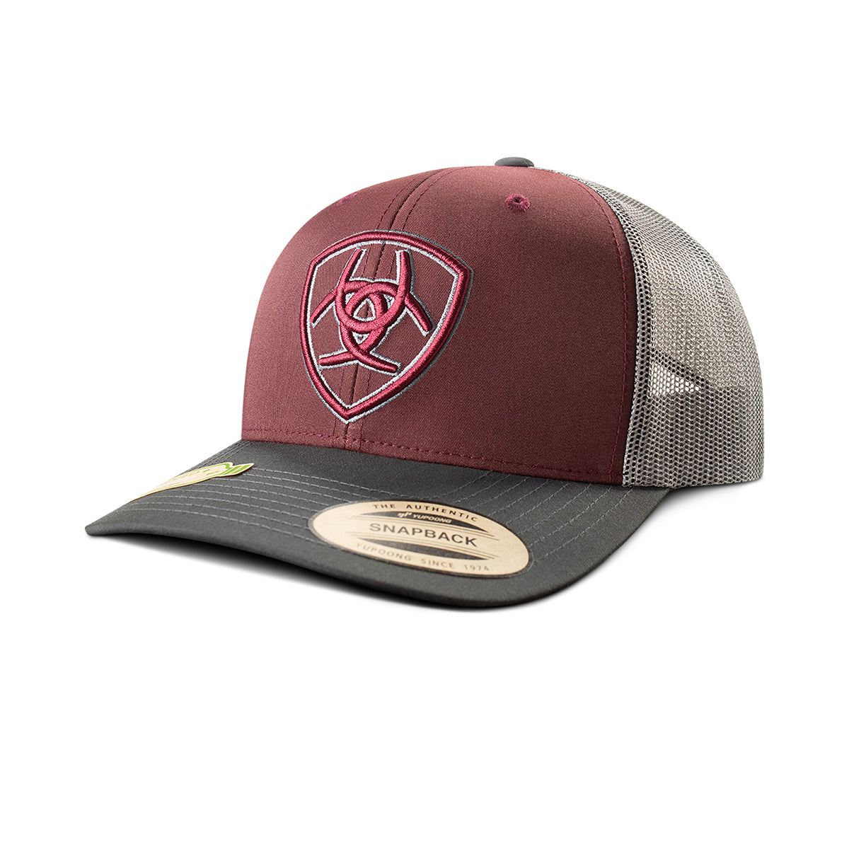 Ariat Burgundy & Grey Two Tone Shield Cap