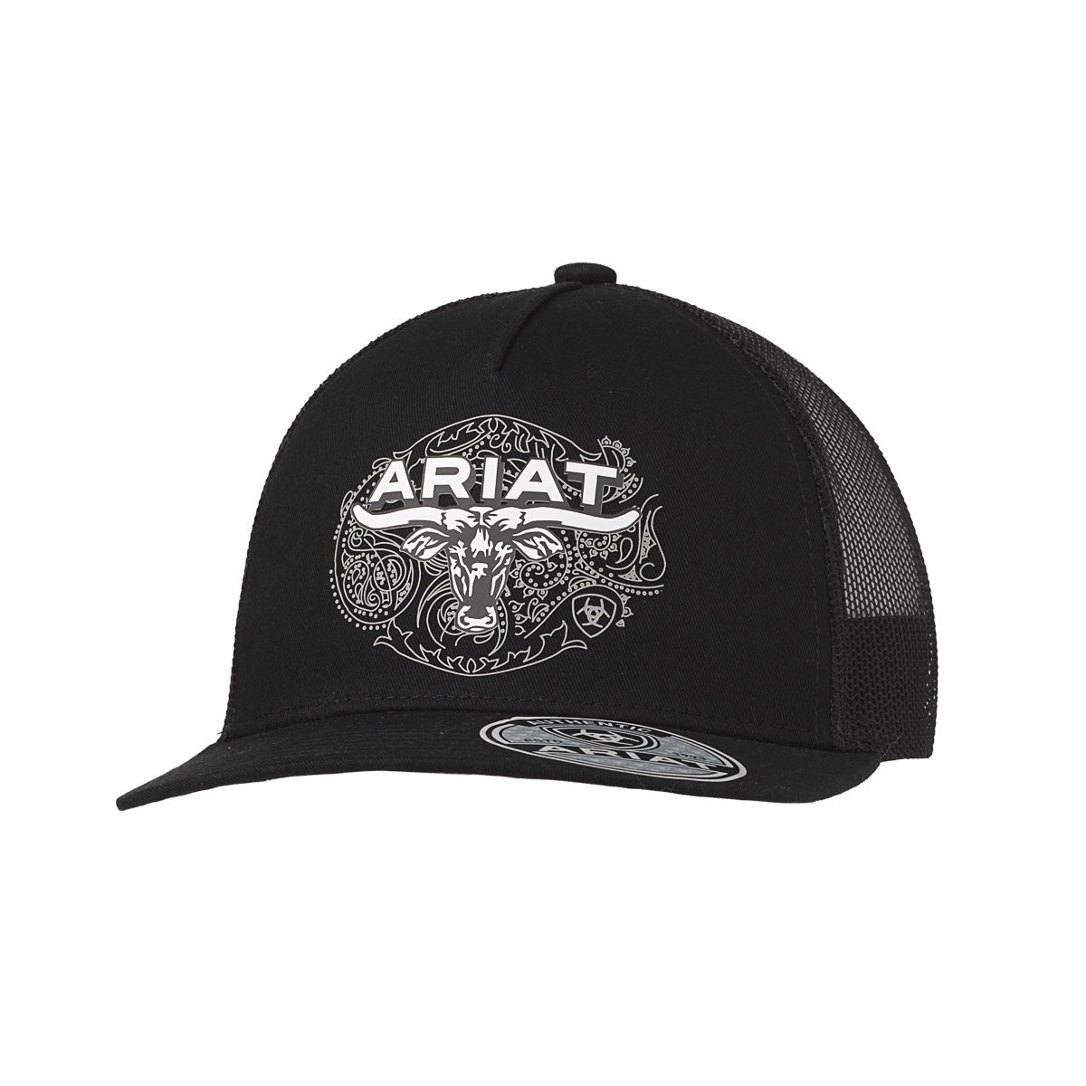 Ariat Black Longhorn Paisley Cap