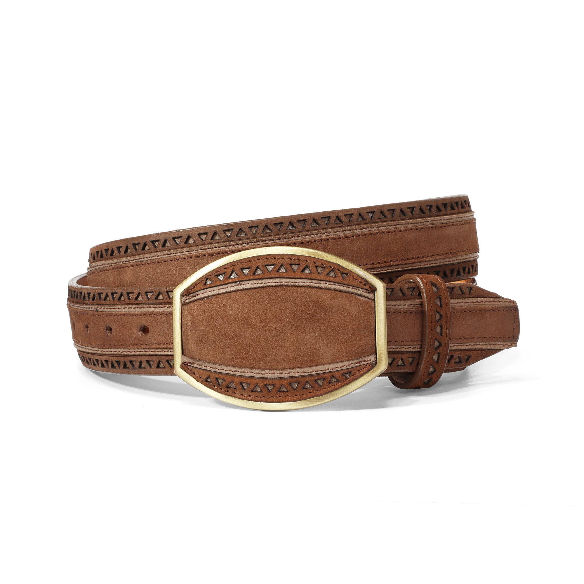 Los Altos Laser Nobuck Taupe Belt