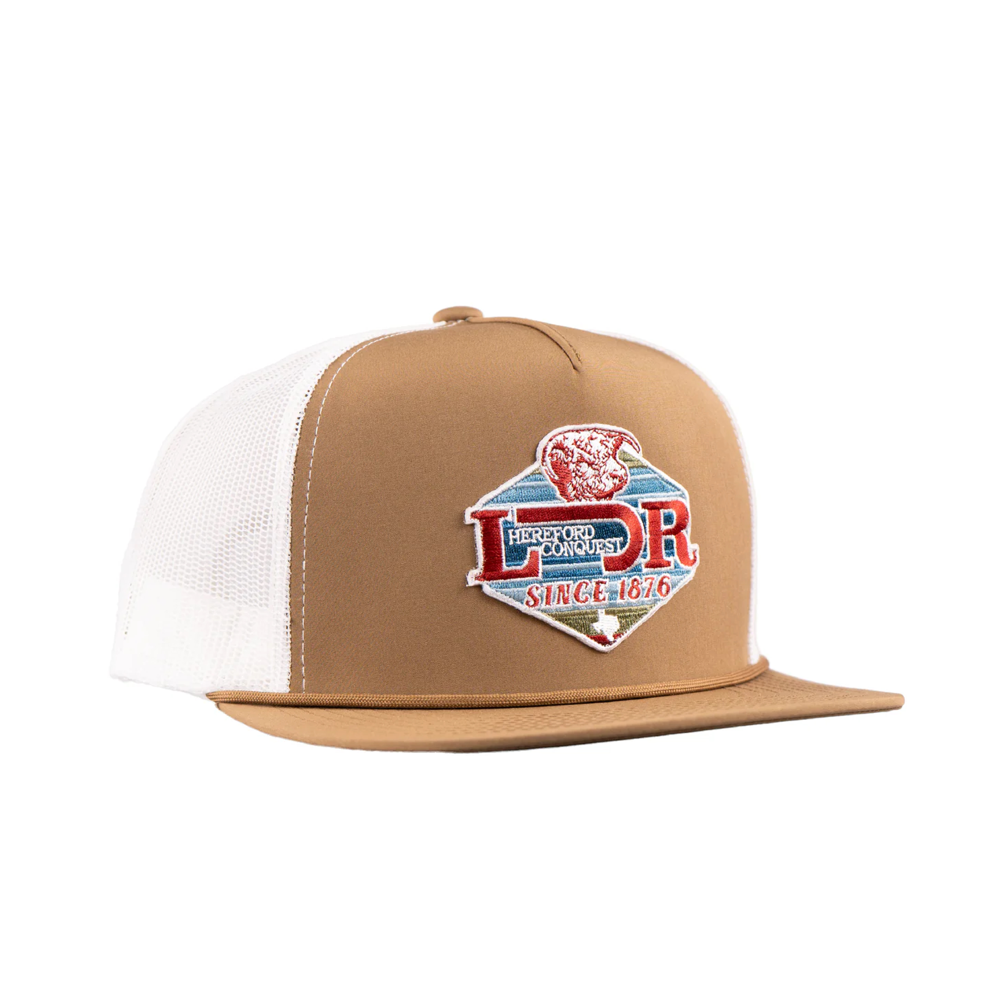 Lazy J Ranch Wear Coyote Brown & White Conquest Patch Cap