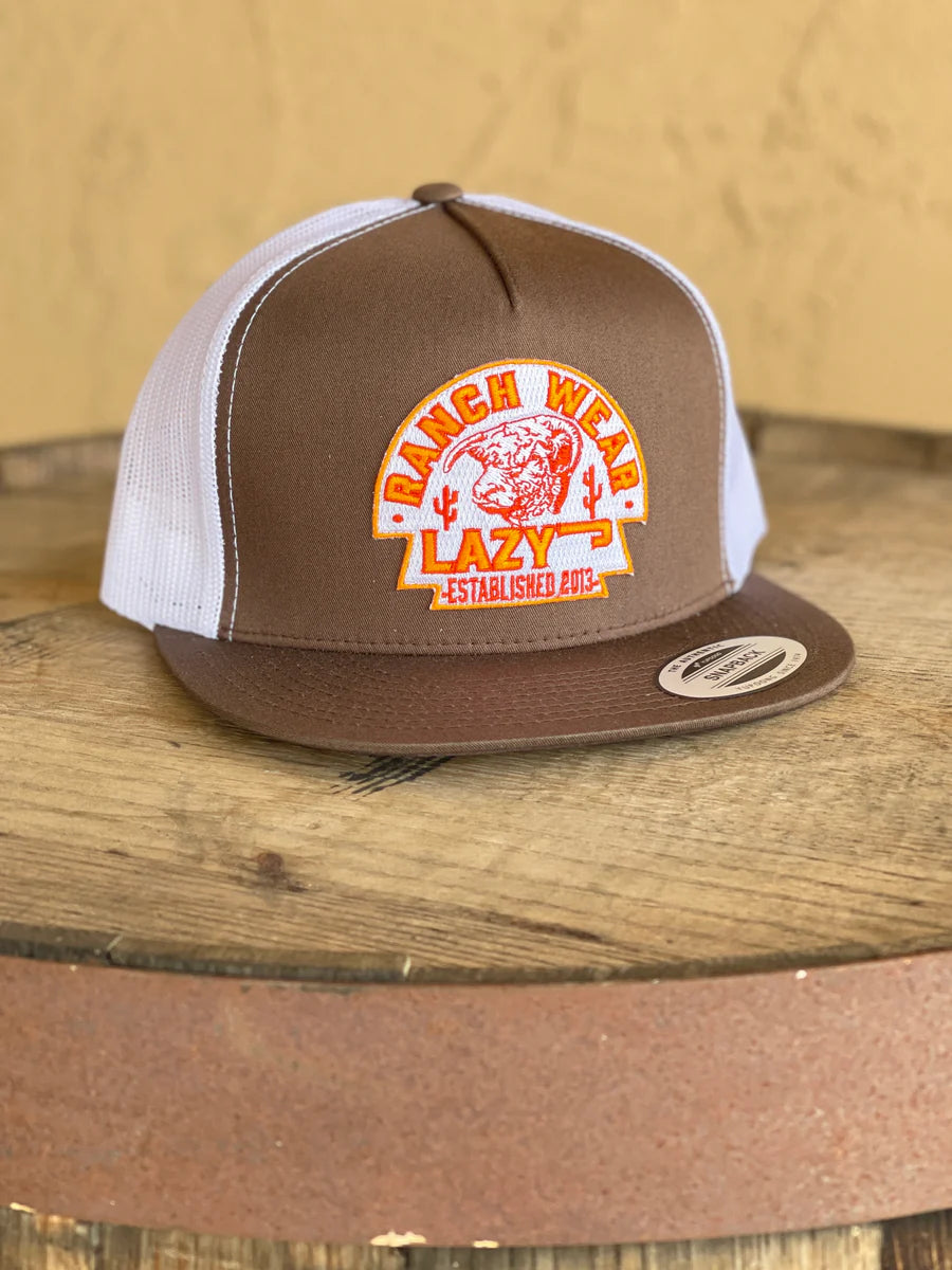 Lazy J Ranch Wear Brown & White Arrowhead Cap