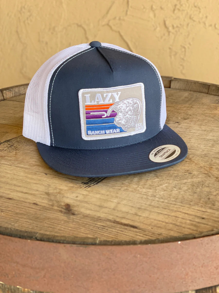 Lazy J Ranch Wear Navy & White 4" Sunset Bull Cap