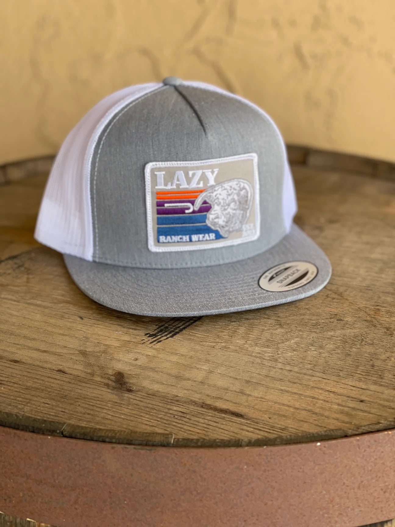 Lazy J Ranch Wear Grey & White 4" Sunset Bull Cap