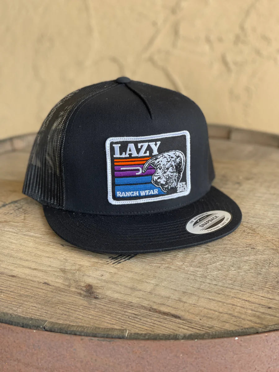 Lazy J Ranch Wear Black 4" Sunset Bull Cap