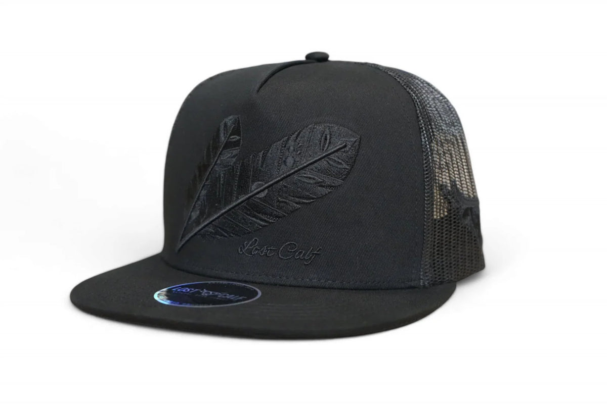 Lost Calf Blackout Tribe Flat Bill Trucker Cap