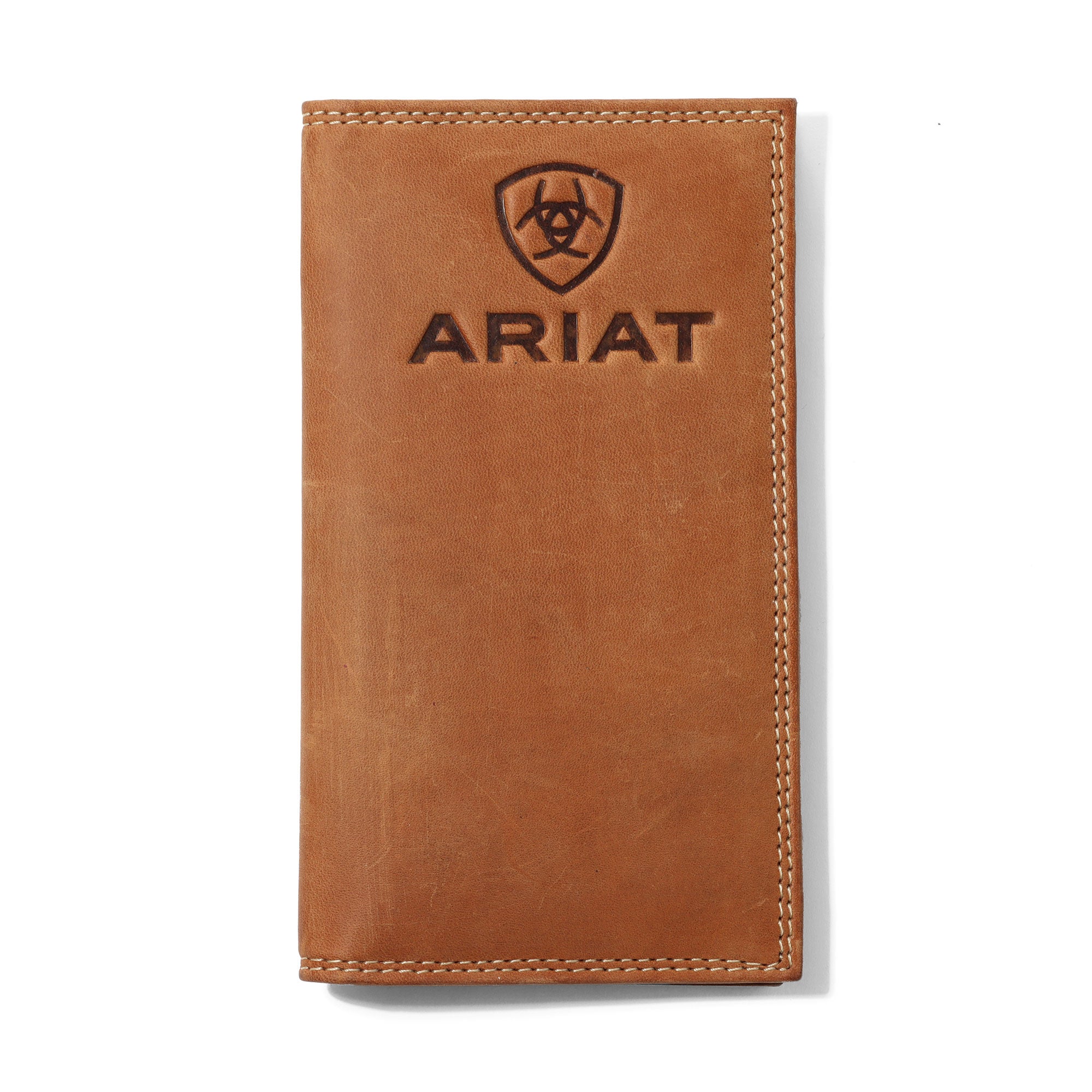 Ariat Medium Brown Debossed Logo Rodeo Wallet