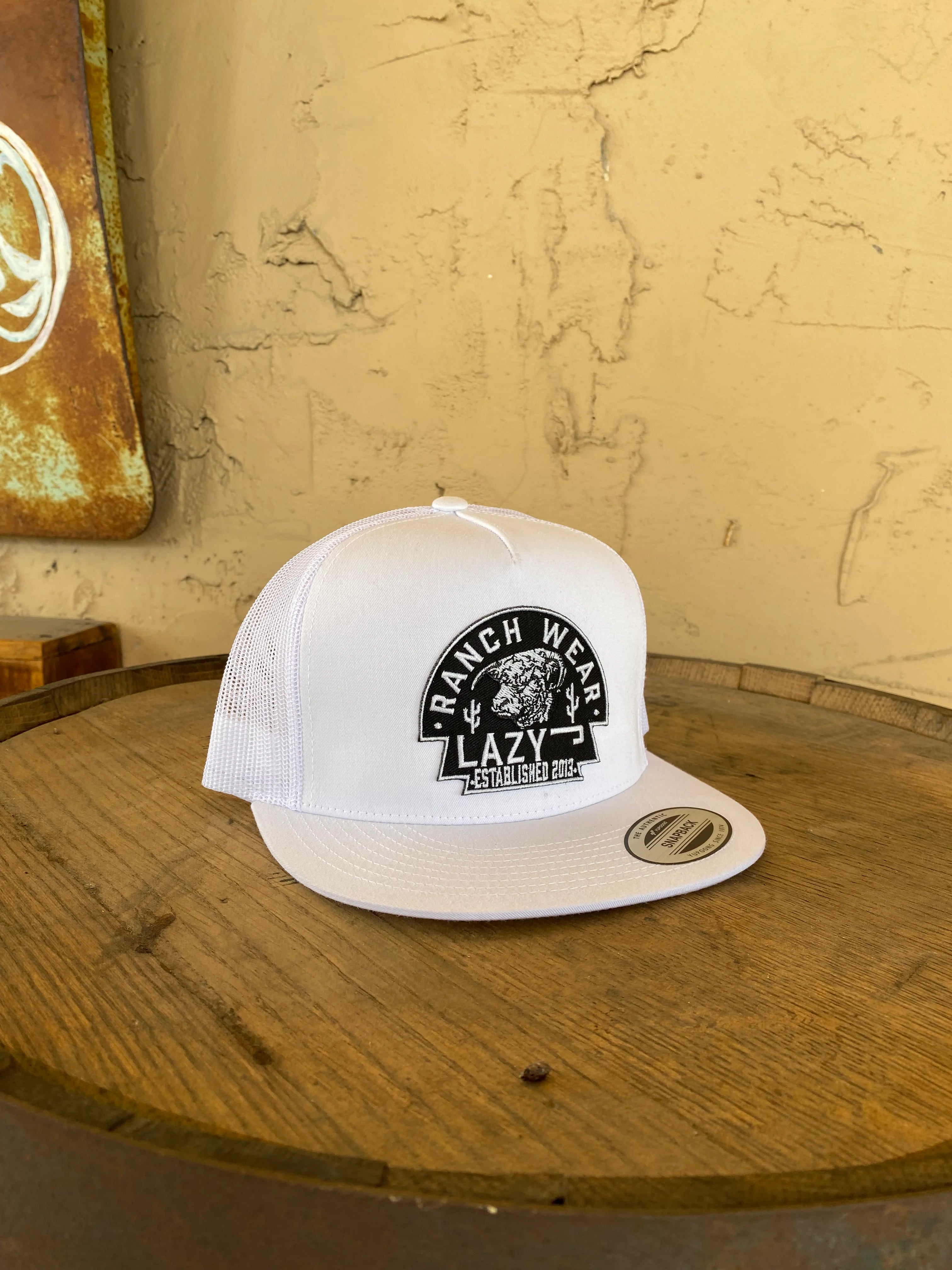 Lazy J Ranch Wear White Arrowhead Cap